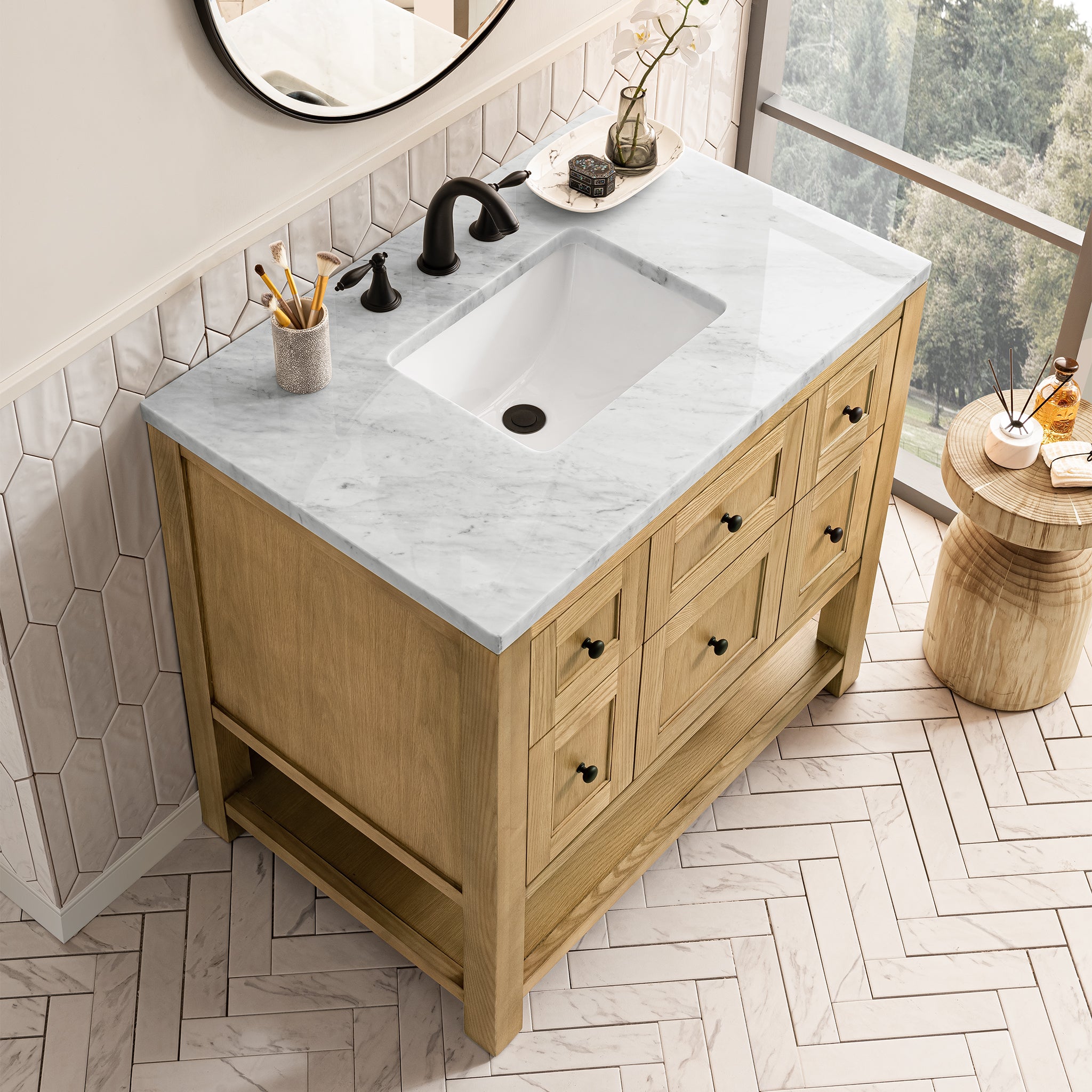 James Martin Breckenridge 36" Single Vanity in Light Natural Oak with 3cm Countertop