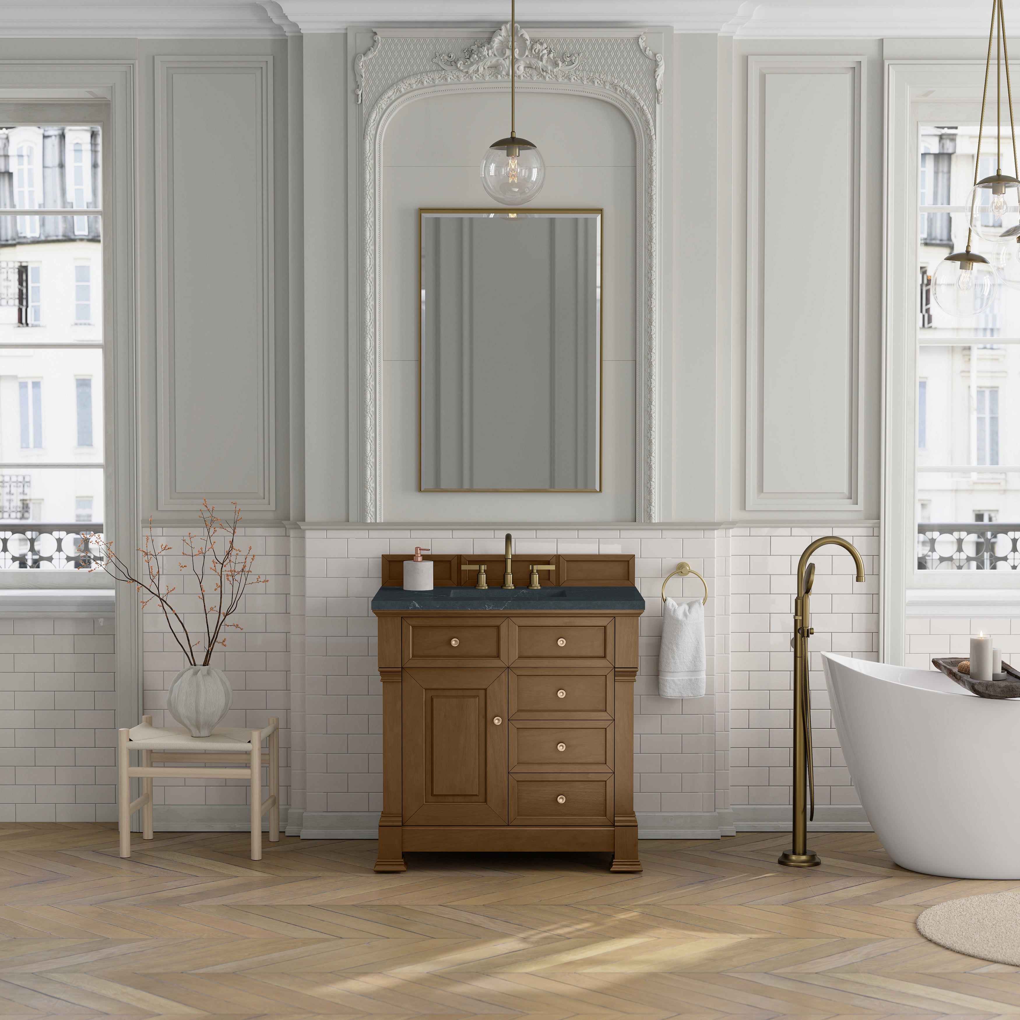 James Martin Brookfield 36" Single Vanity in Honey Oak with 3cm Countertop