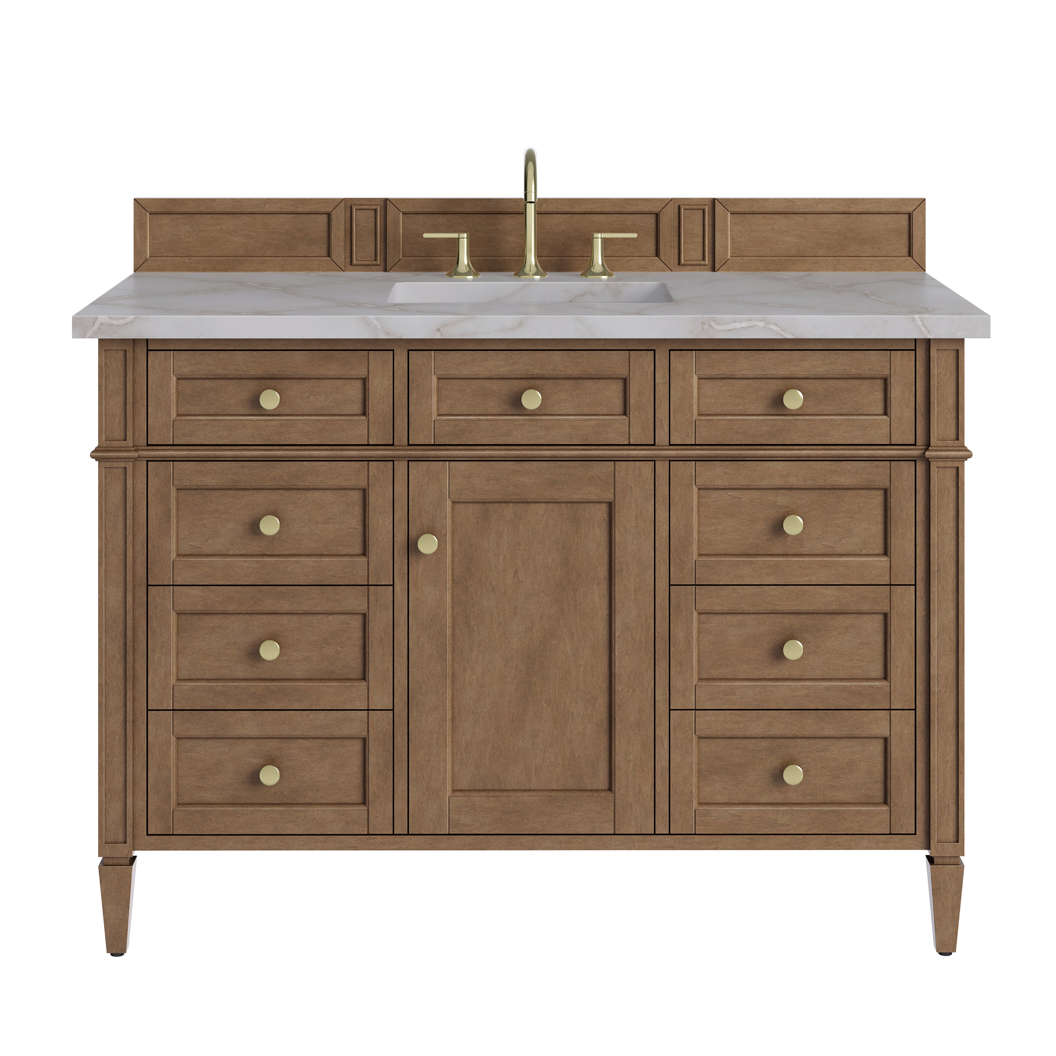 James Martin Brittany 48" Single Vanity in Pecan with 3cm Countertop
