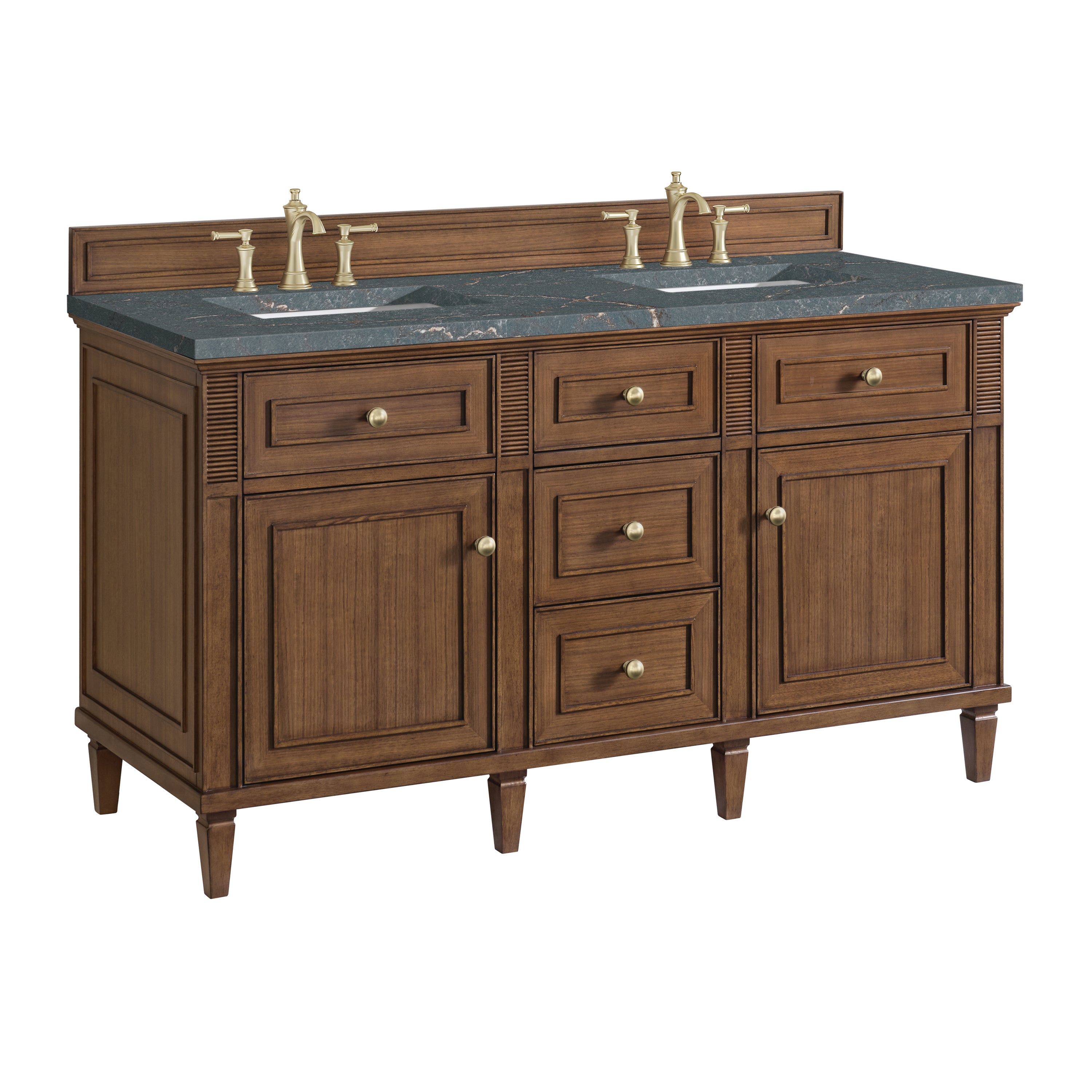 James Martin Lorelai 60" Double Vanity in Mid-Century Walnut with 3cm Countertop