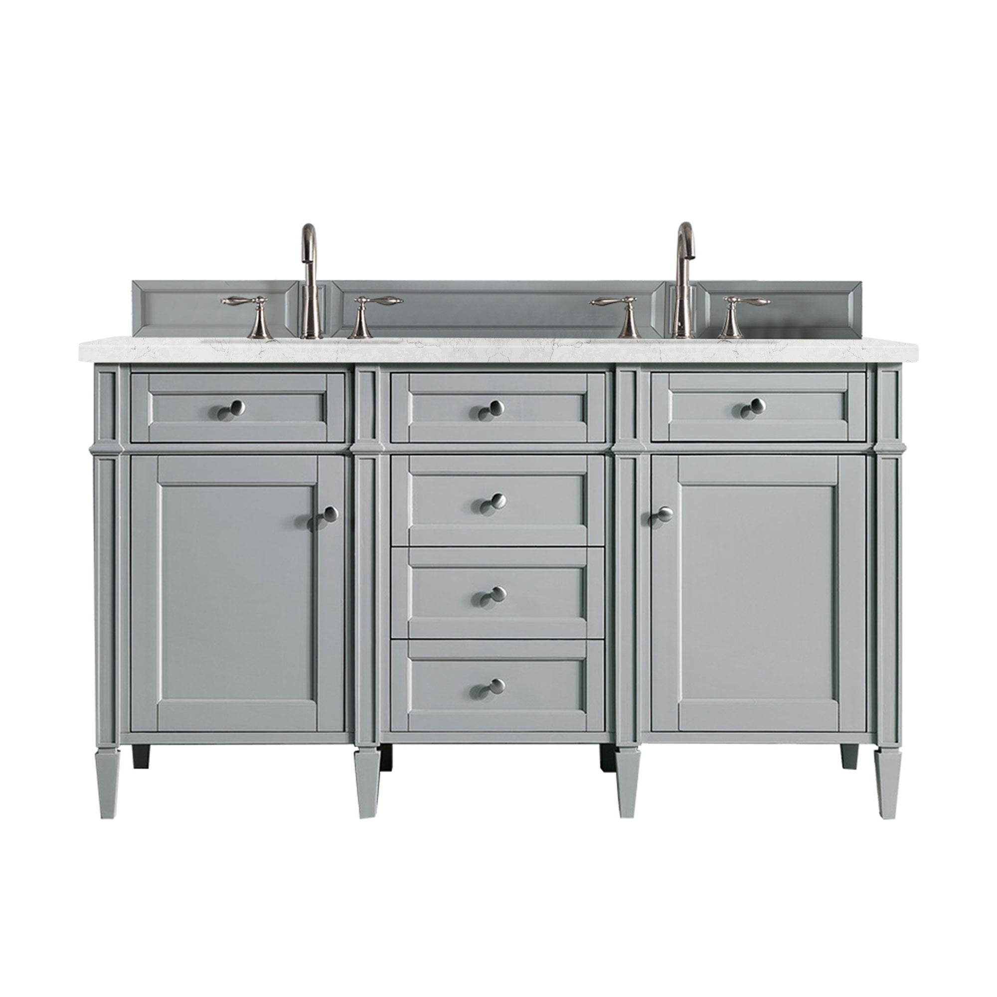 James Martin Brittany 60" Double Vanity in Urban Gray with 3cm Countertop