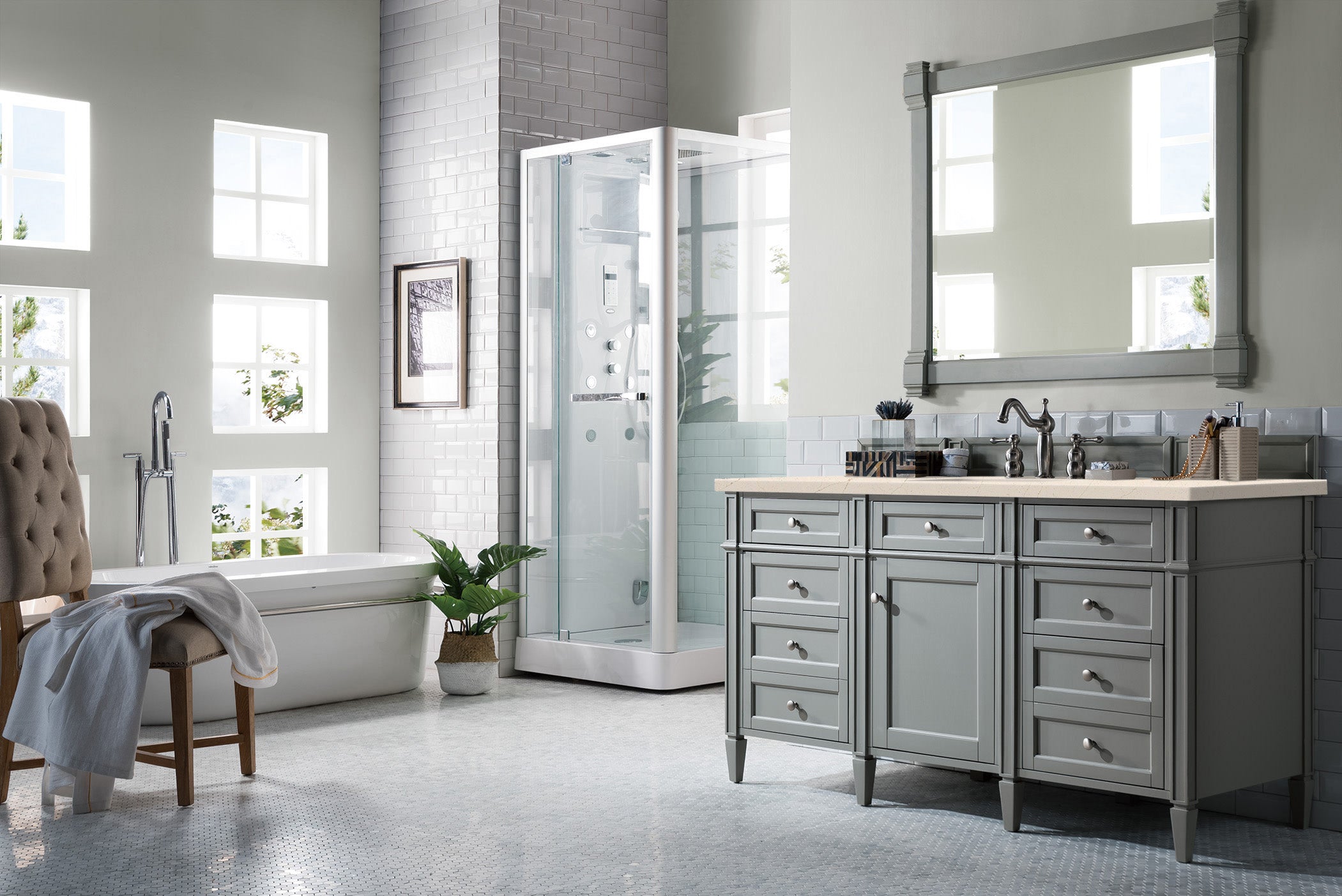 James Martin Brittany 60" Single Vanity in Urban Gray with 3cm Countertop