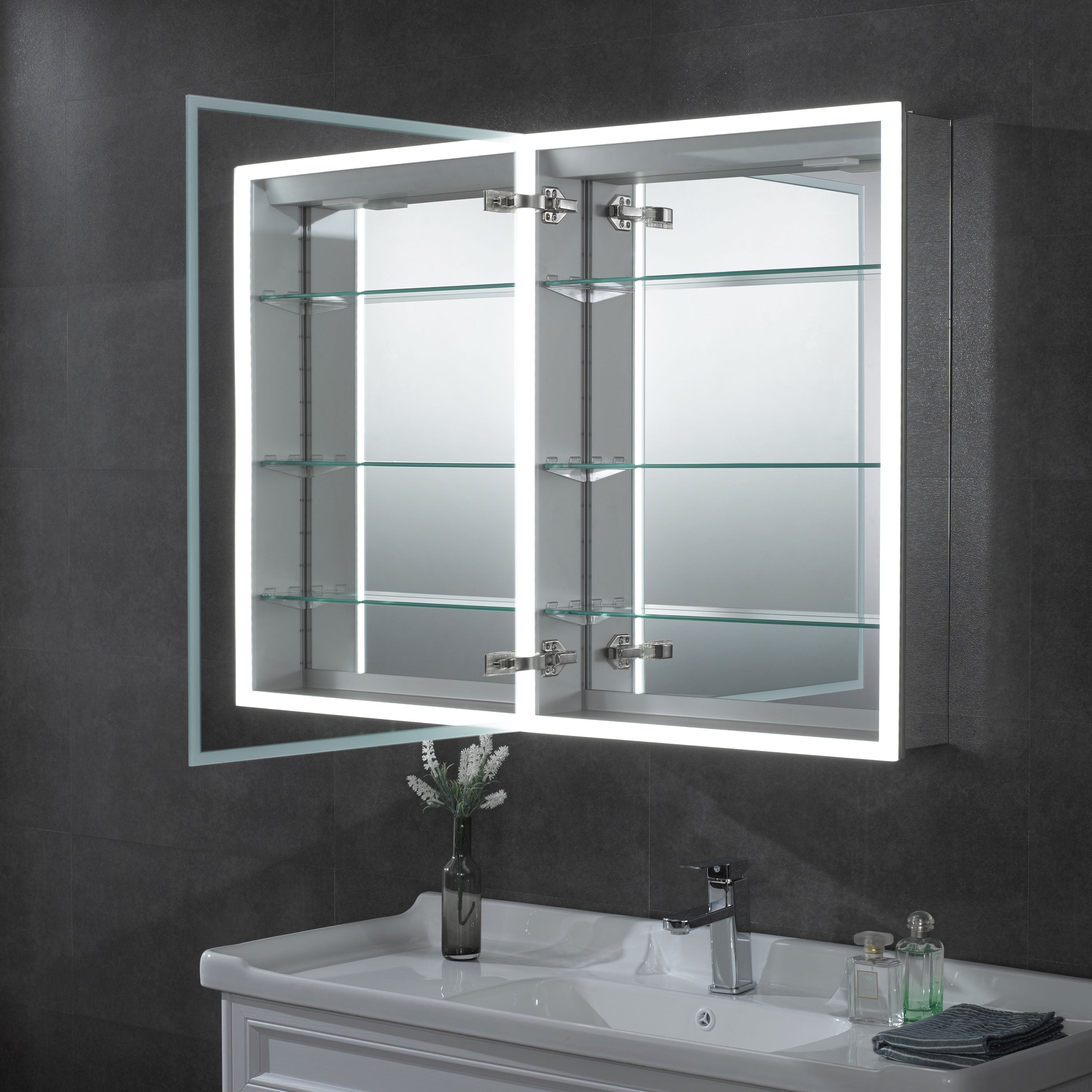 ALFI brand  ABMC2432 24" x 32" Single Door LED Light Medicine Cabinet