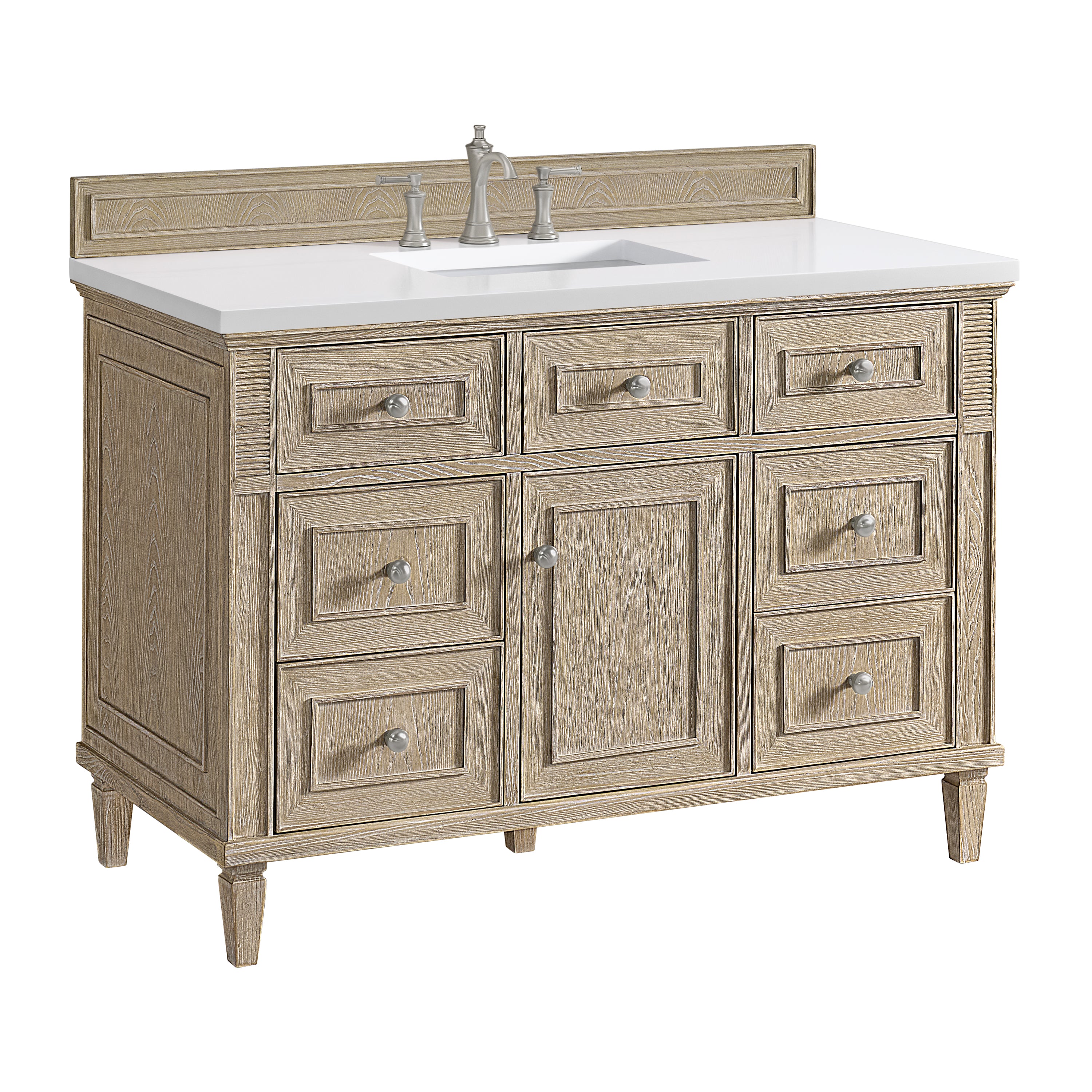 James Martin Lorelai 48" Single Vanity in Whitewashed Oak with 3cm Countertop