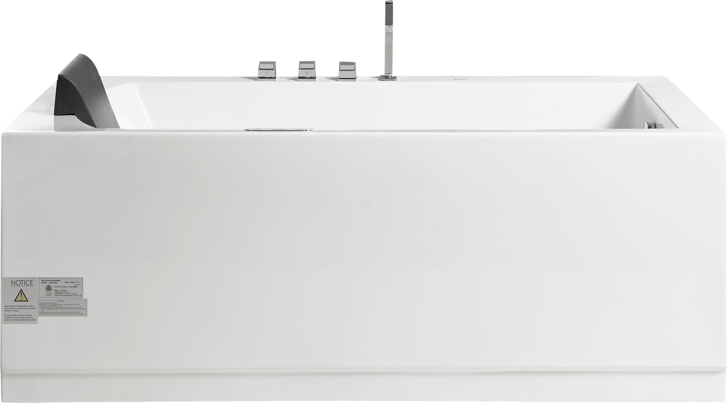 EAGO AM154ETL-R5 5 ft Acrylic White Rectangular Whirlpool Bathtub w Fixtures