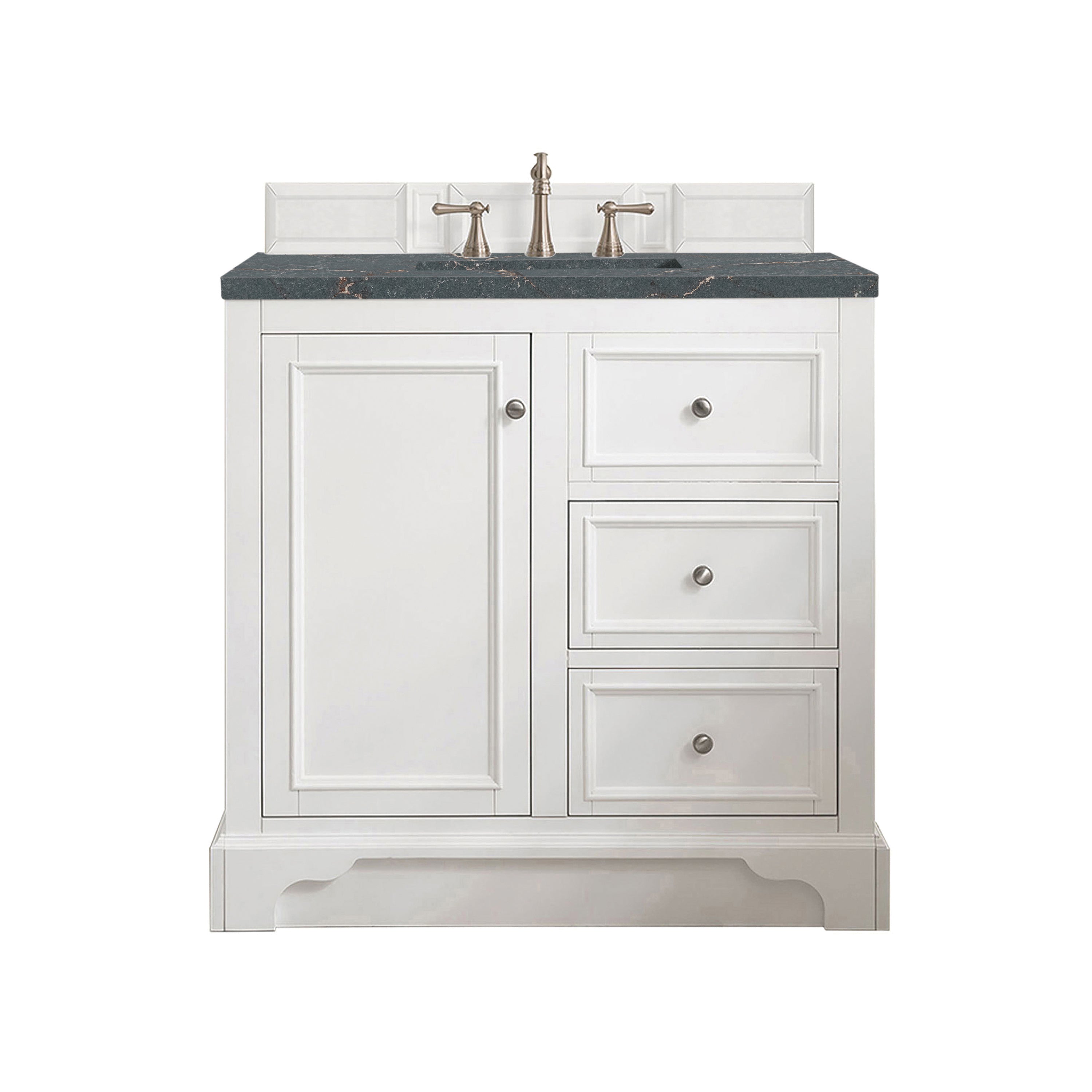 James Martin De Soto 36" Single Vanity in Bright White with 3cm Countertop