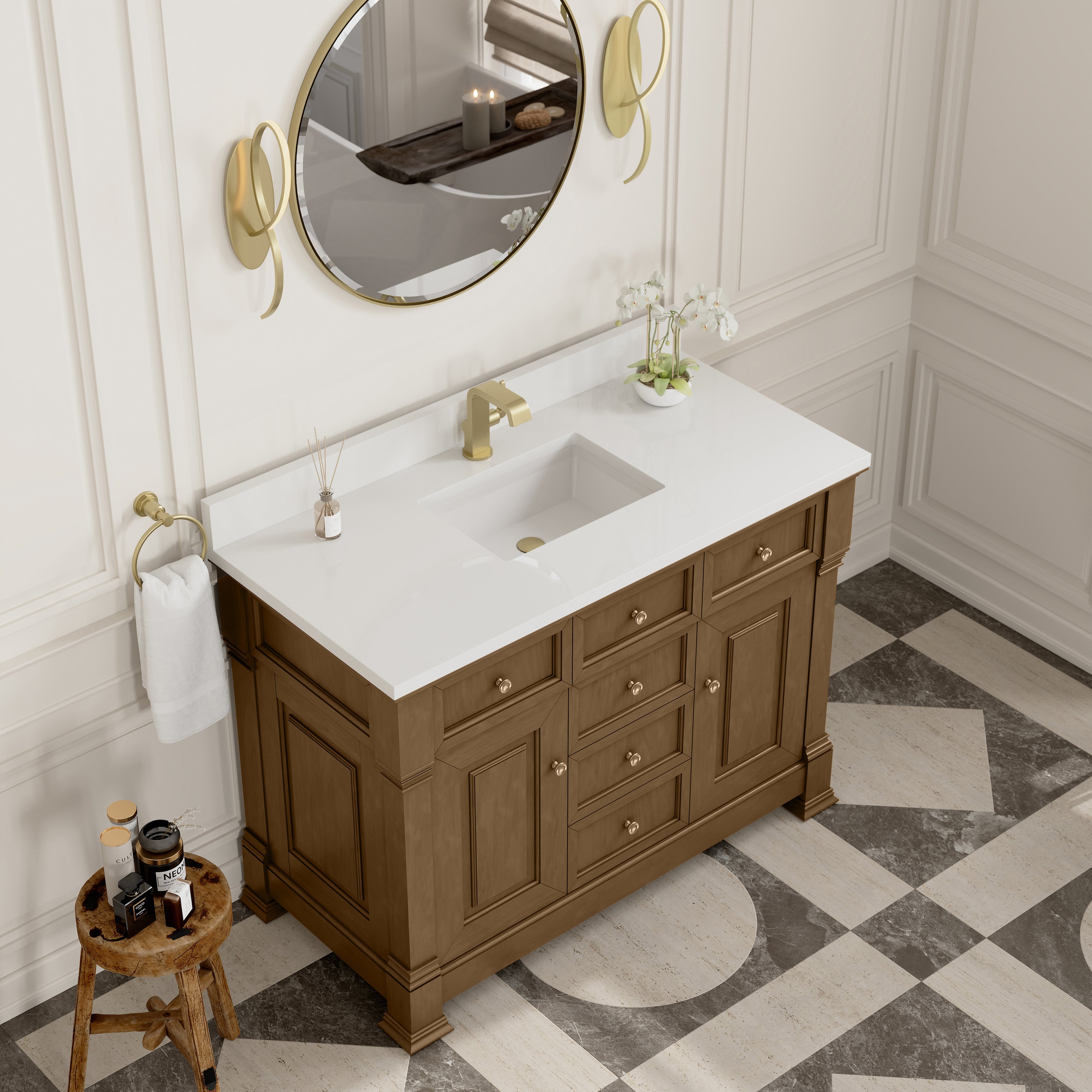 James Martin Brookfield 48" Single Vanity in Honey Oak with 3cm Countertop