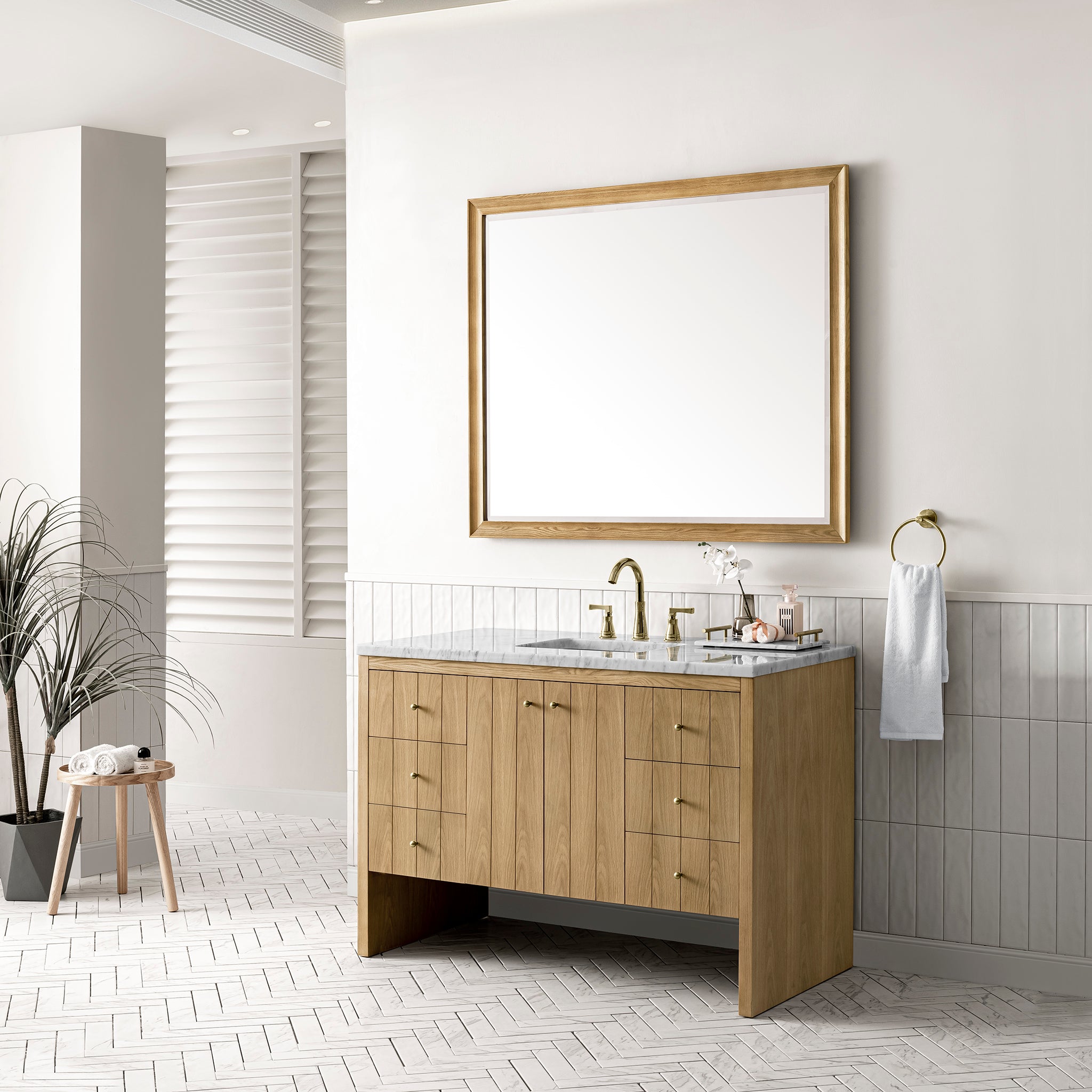 James Martin Hudson 48" Single Vanity in Light Natural Oak with 3cm Countertop