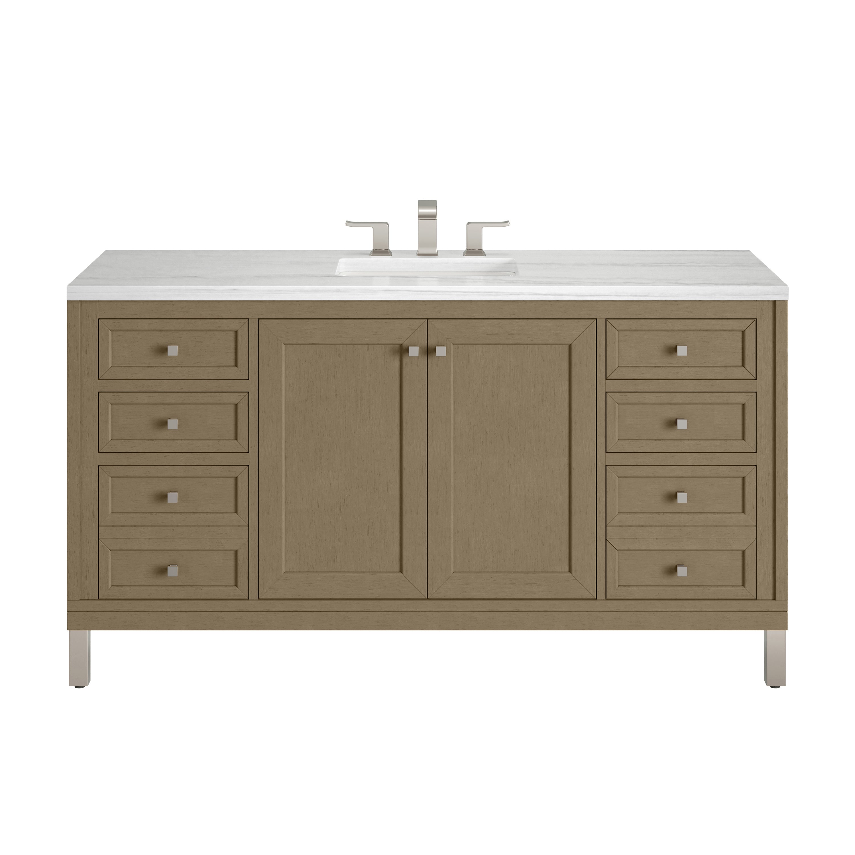 James Martin Chicago 60" Single Vanity in Walnut Whisper with 3cm Countertop
