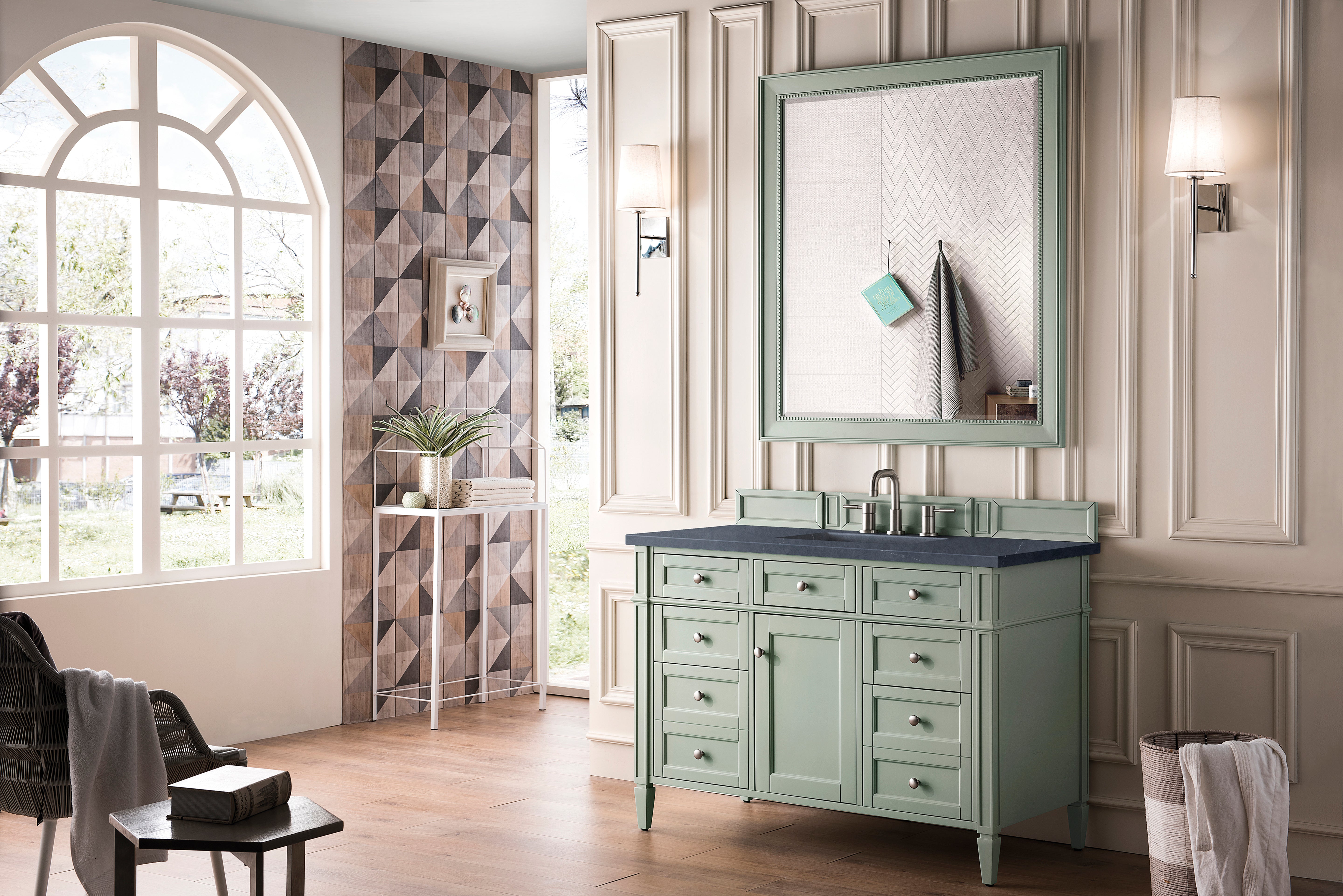 James Martin Brittany 48" Single Vanity in Sage Green with 3cm Countertop