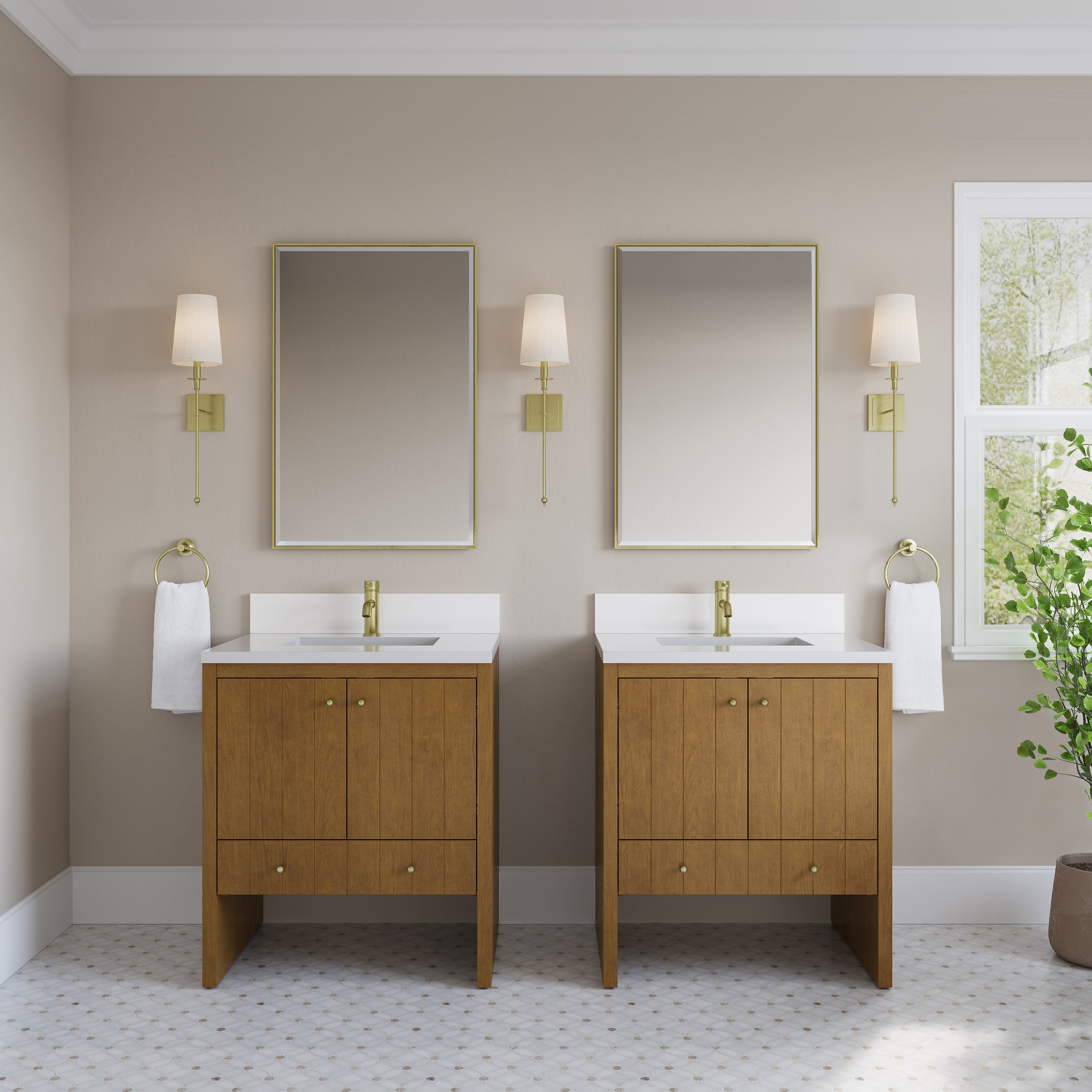 James Martin Hudson 30" Single Vanity in Honey Oak with 3cm Countertop
