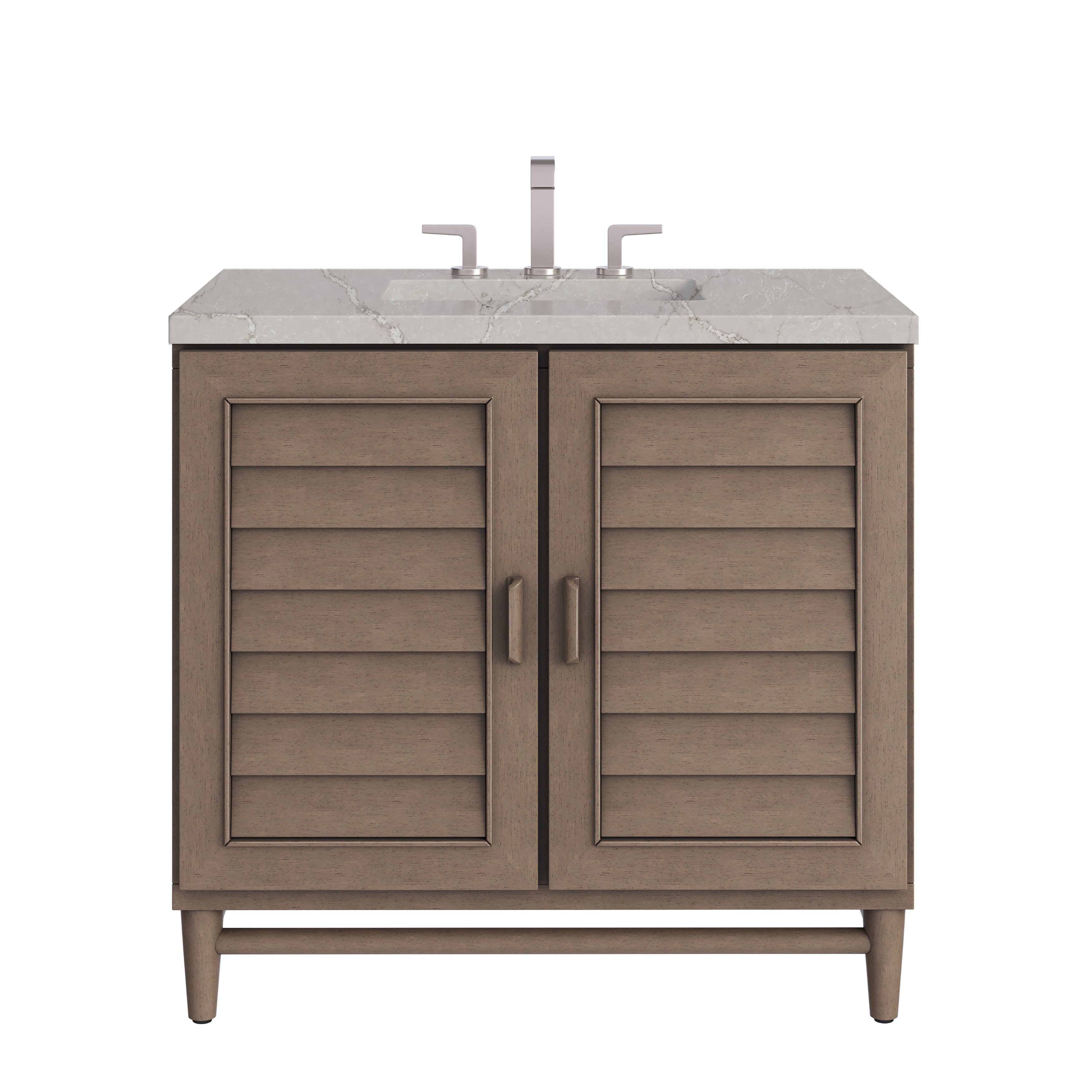 James Martin Portland 36" Single Vanity in Whitewashed Walnut with 3cm Countertop