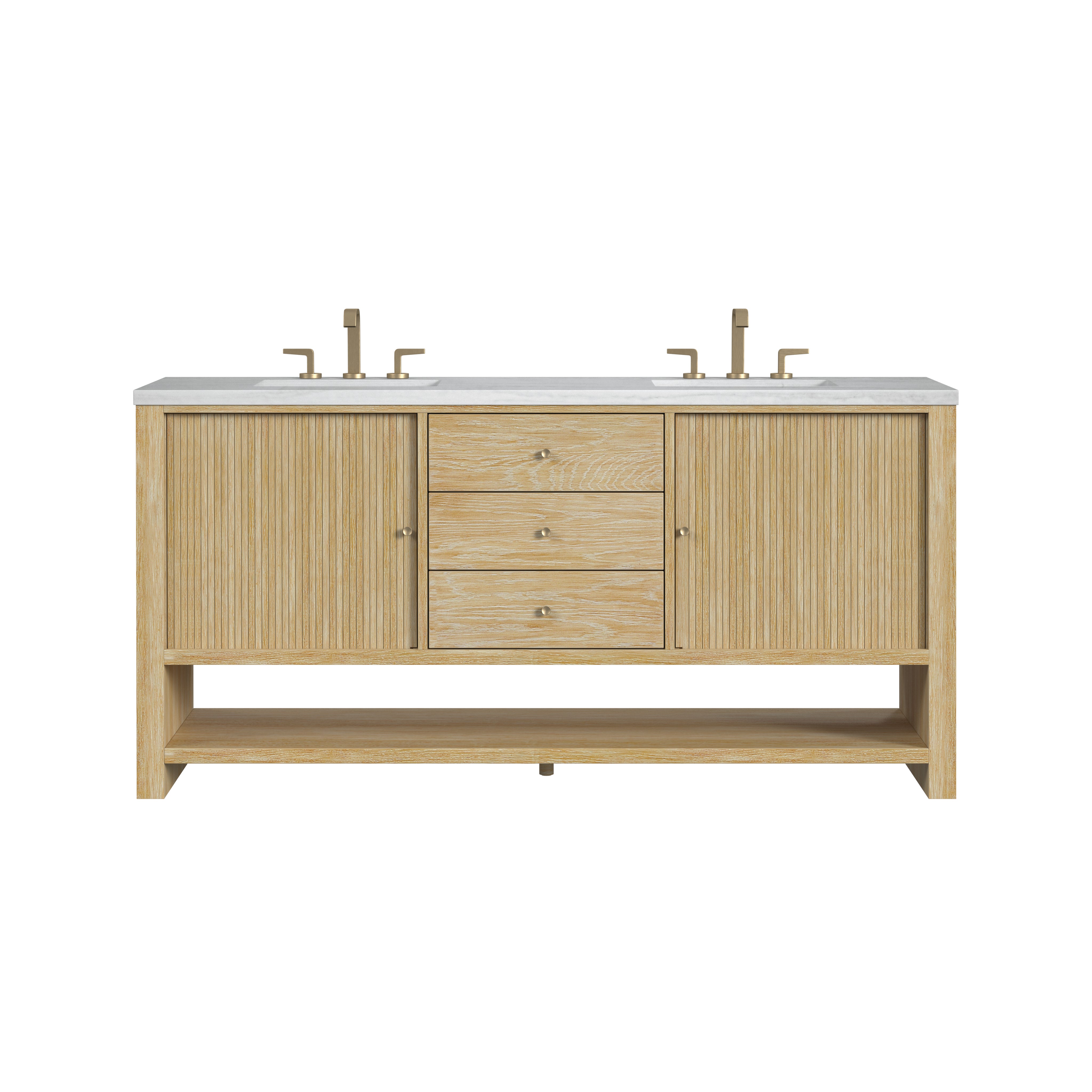 James Martin Marigot 72" Double Vanity in Sunwashed Oak with 3cm Countertop