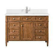 James Martin Brittany 48" Single Vanity in Saddle Brown with with 3cm Countertop
