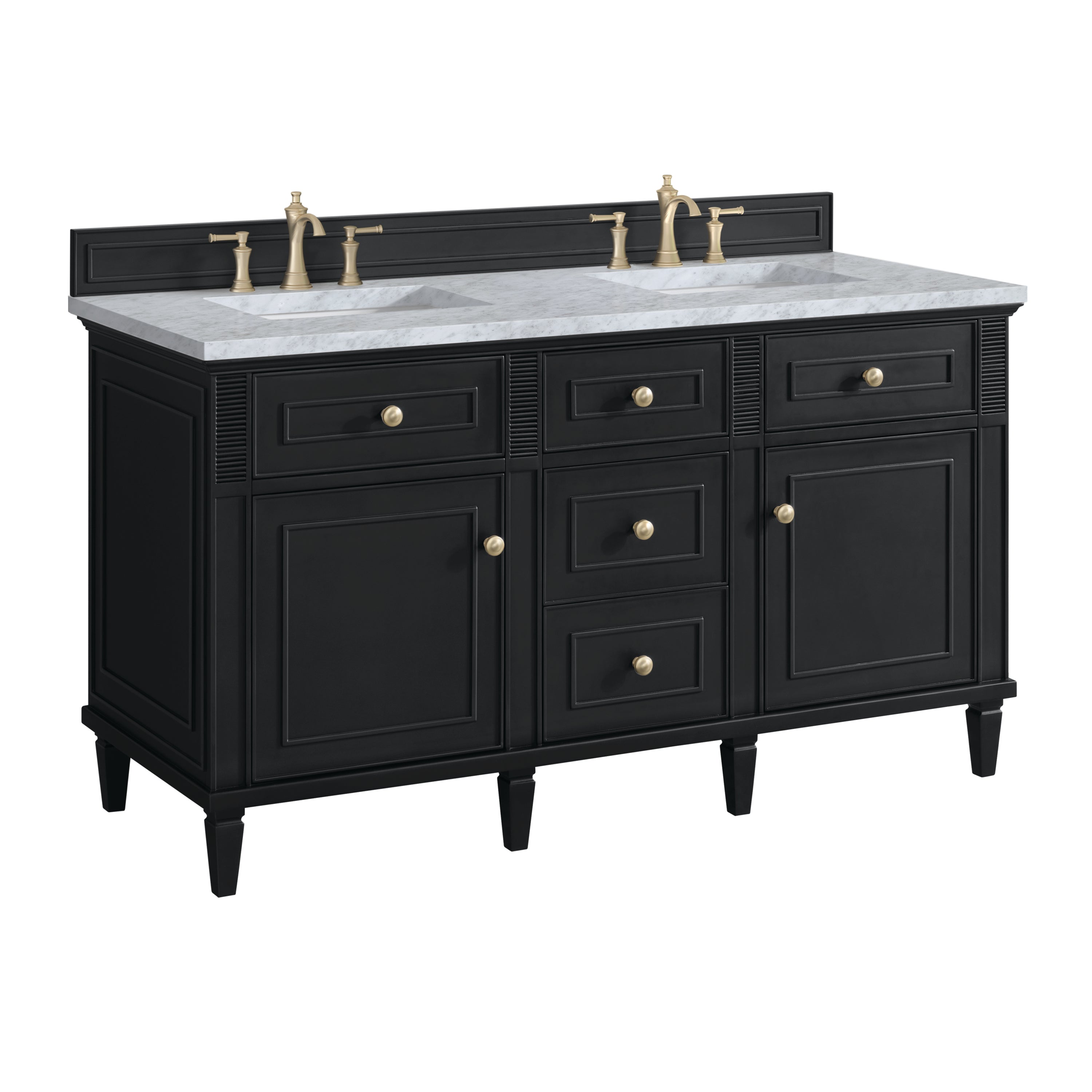 James Martin Lorelai 60" Double Vanity in Black Onyx with 3cm Countertop