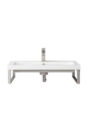 James Martin Two Boston 15.25" Wall Brackets with 31.5" White Glossy Composite Stone Top