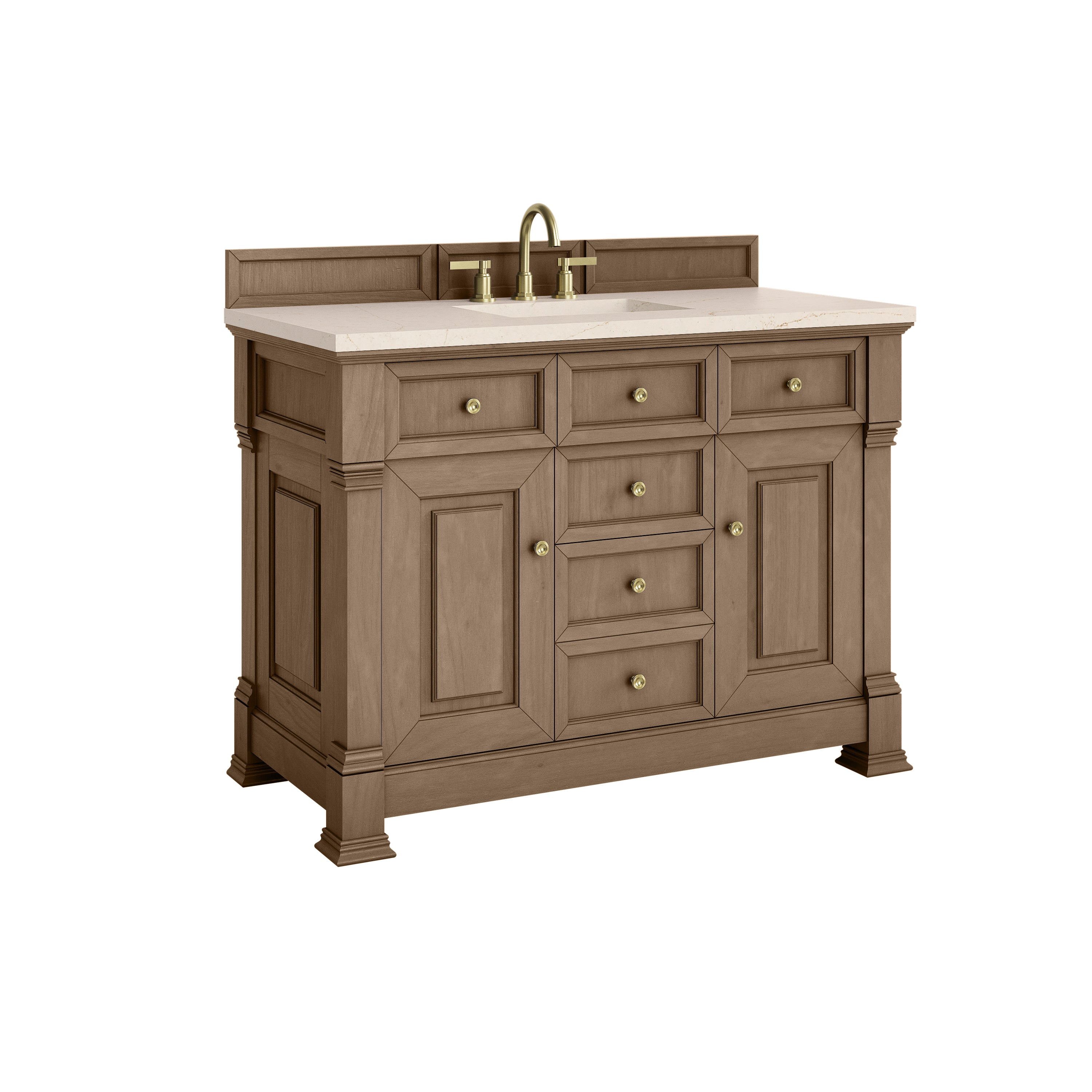 James Martin Brookfield 48" Single Vanity in Pecan with 3cm Countertop