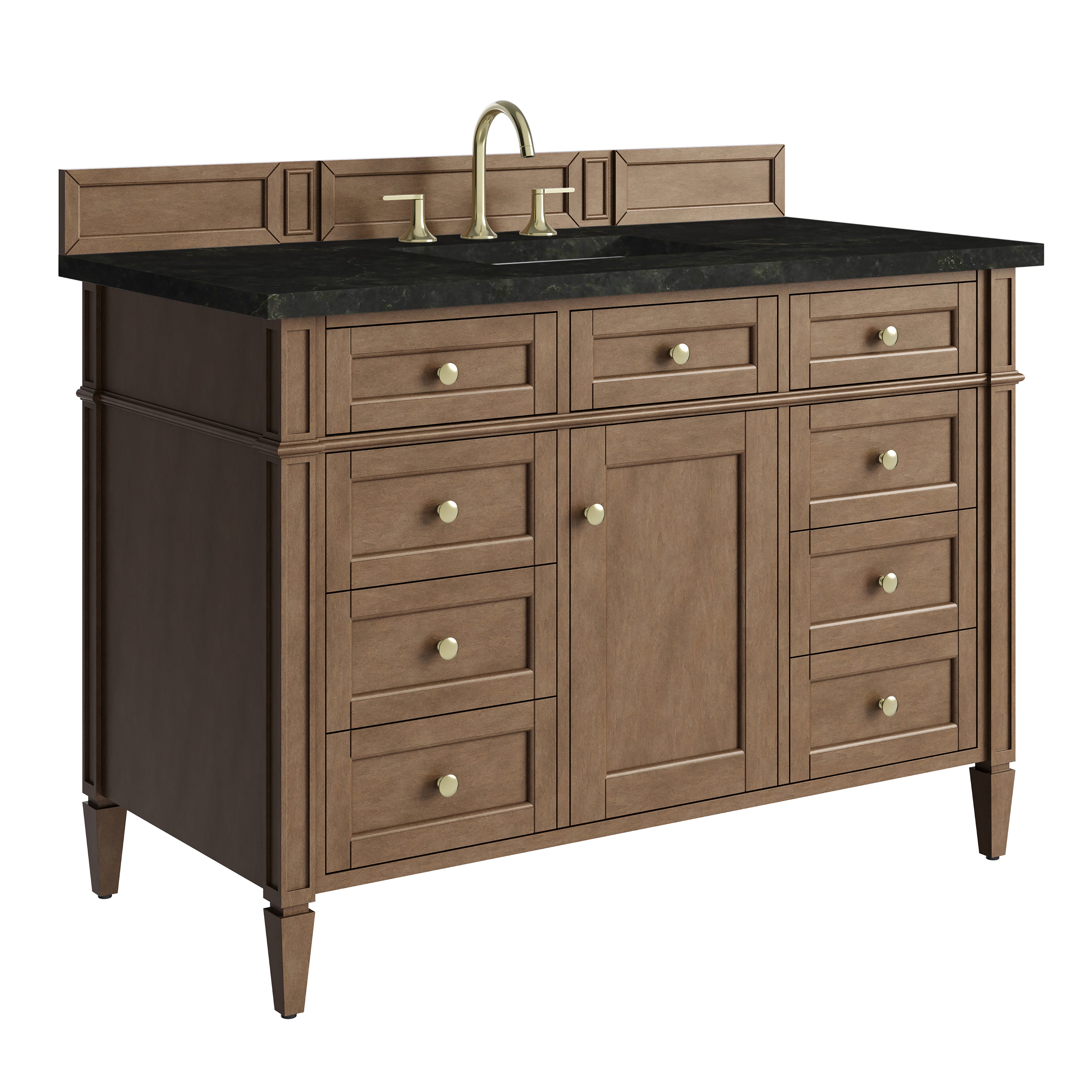 James Martin Brittany 48" Single Vanity in Pecan with 3cm Countertop