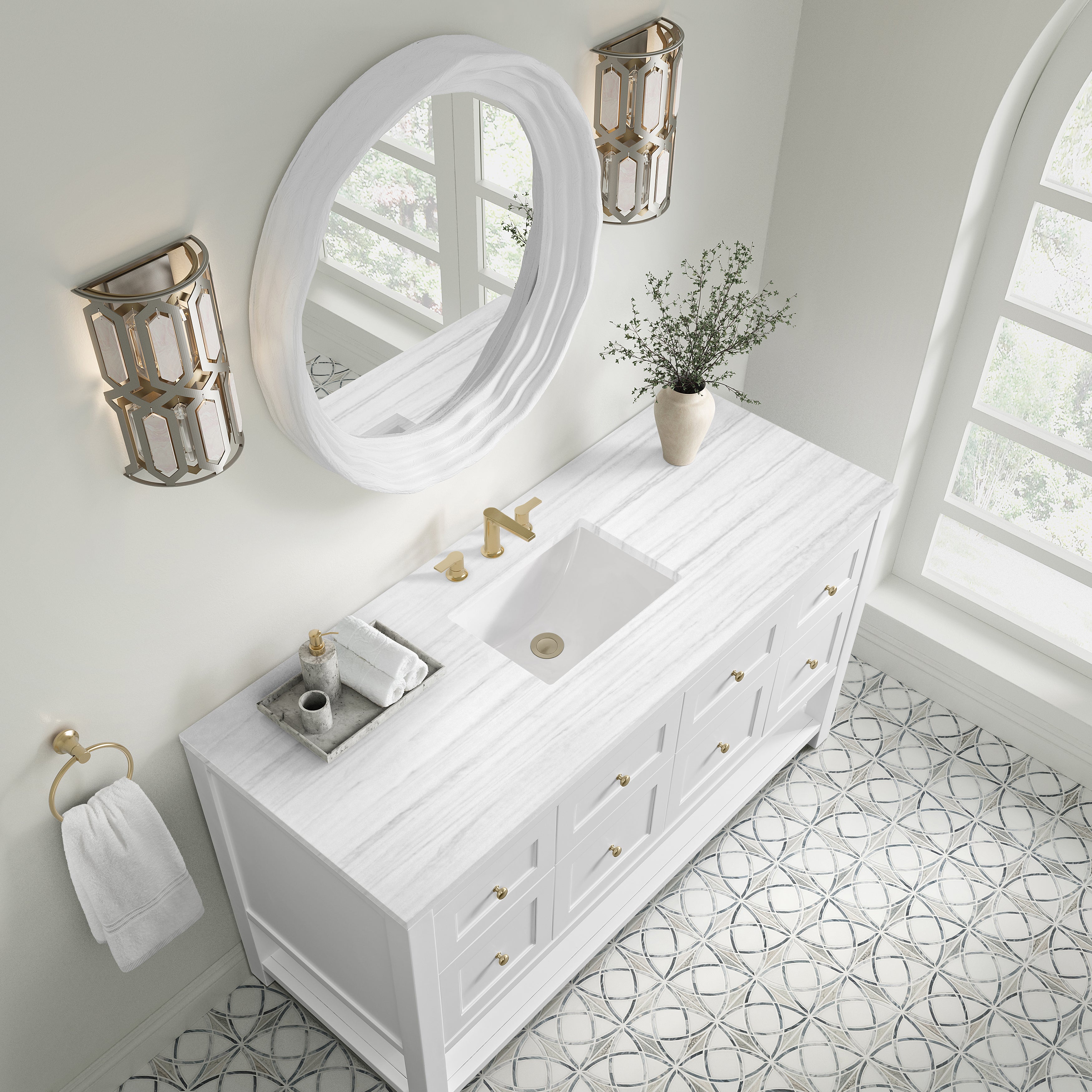 James Martin Breckenridge 60" Single Vanity in Bright White with 3cm Countertop