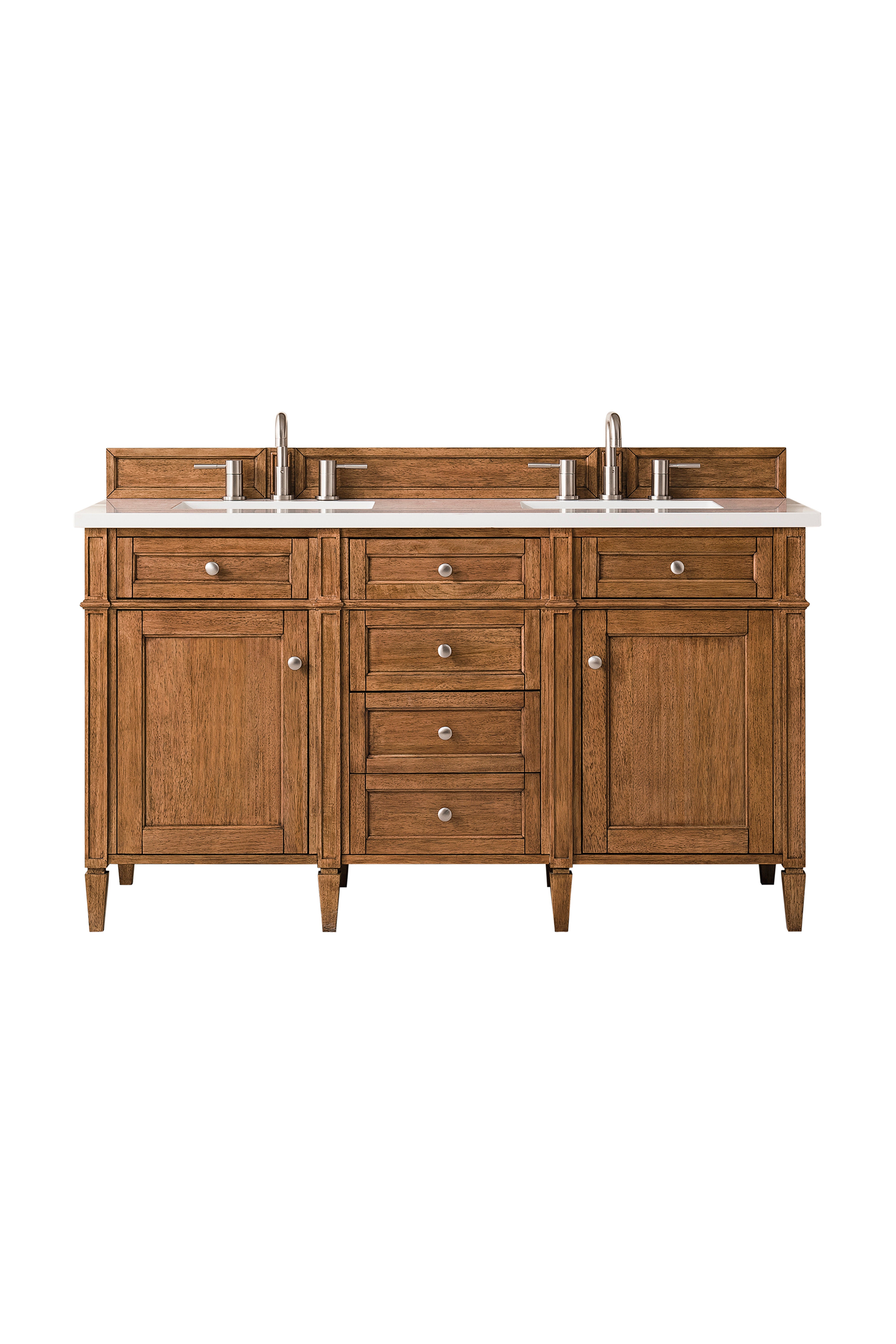 James Martin Brittany 60" Double Vanity in Saddle Brown with 3cm Countertop