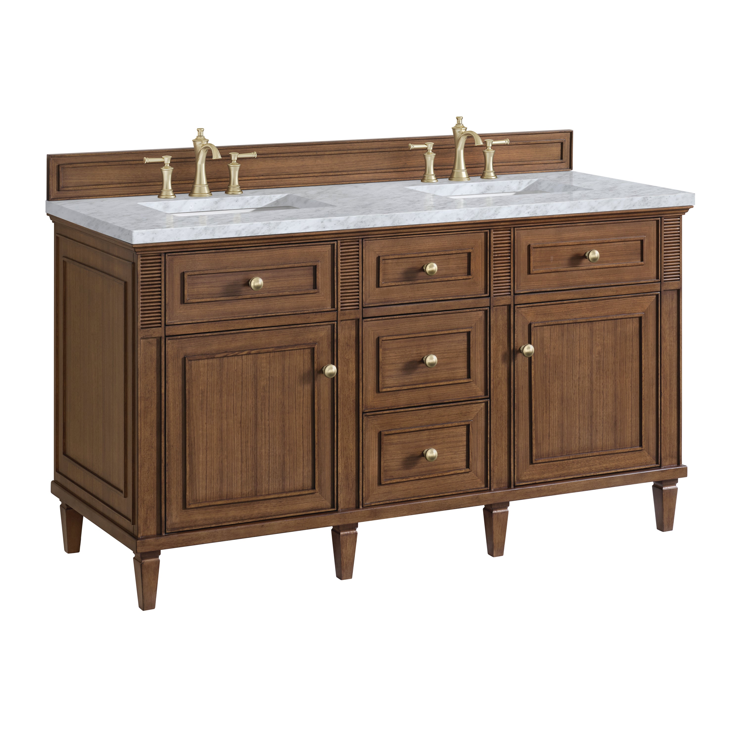 James Martin Lorelai 60" Double Vanity in Mid-Century Walnut with 3cm Countertop