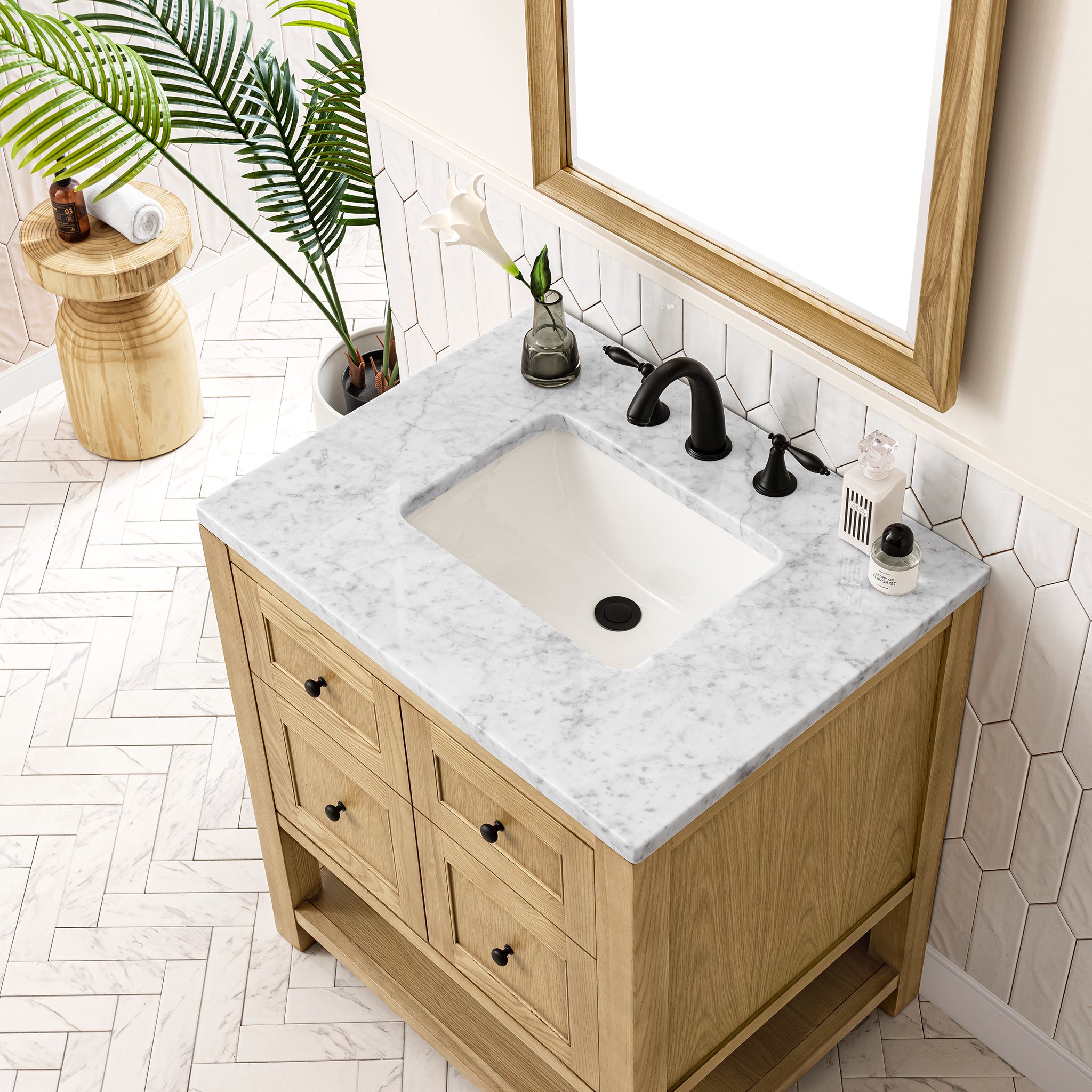 James Martin Breckenridge 30" Single Vanity in Light Natural Oak with 3cm Countertop