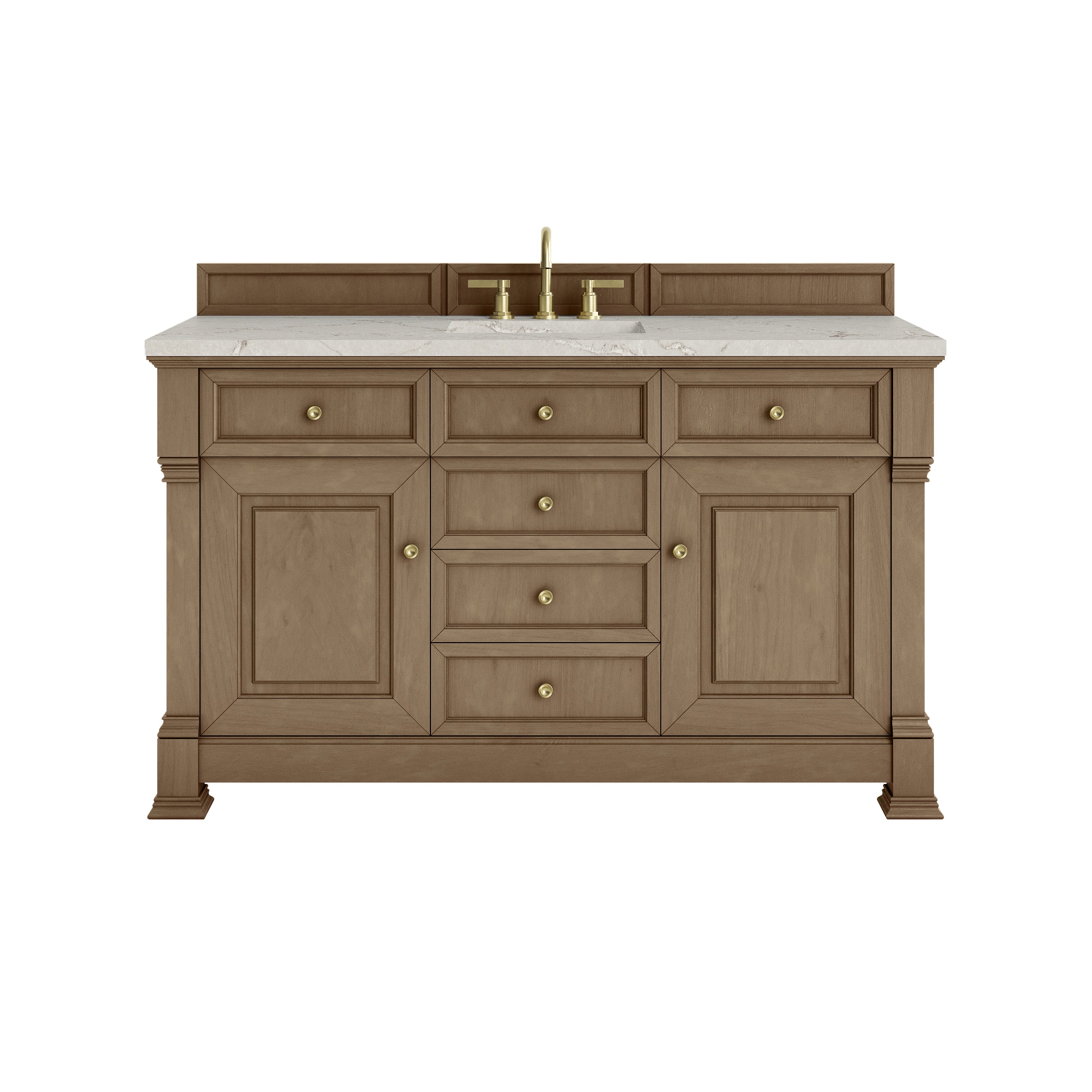 James Martin Brookfield 60" Single Vanity in Pecan with 3cm Countertop