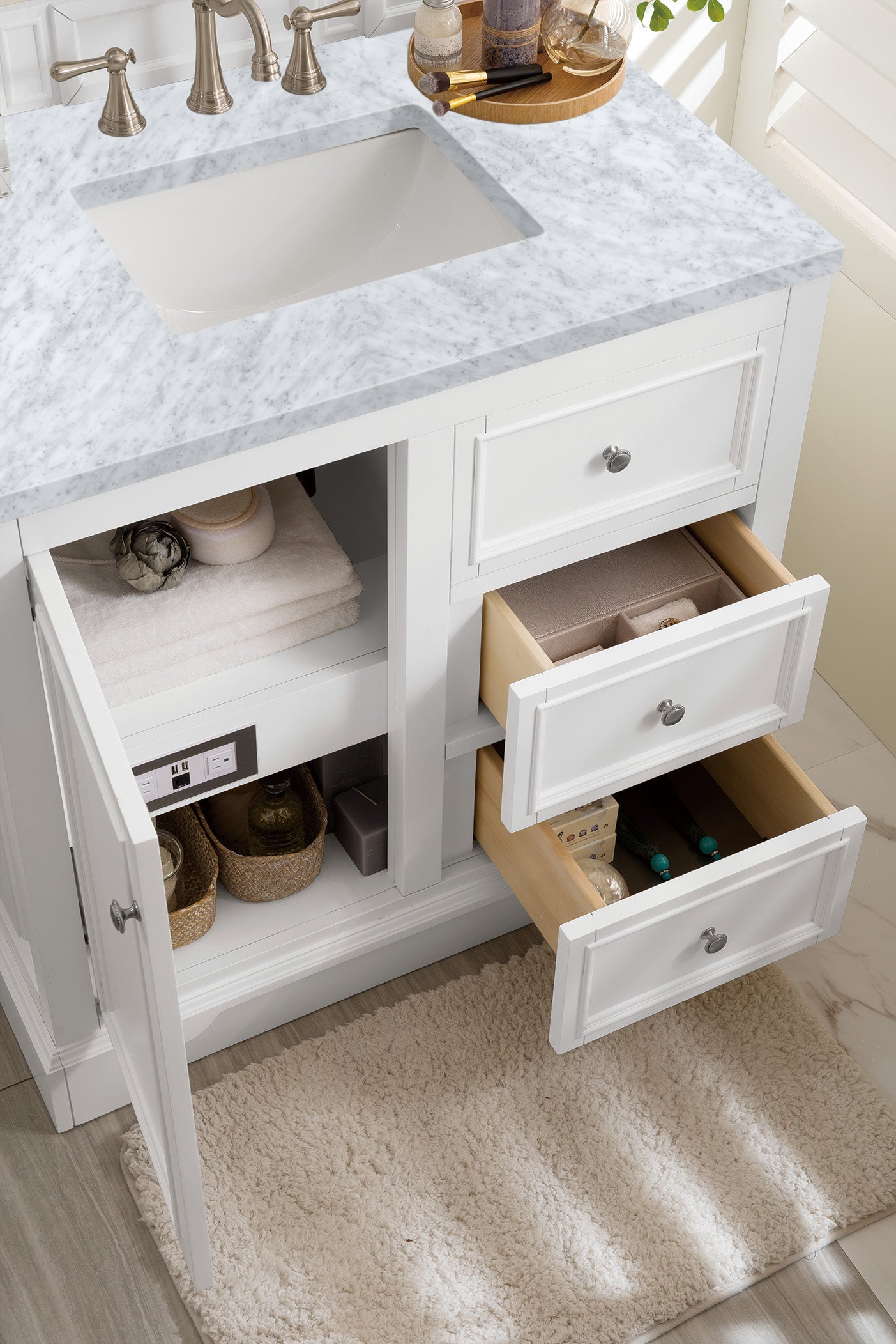 James Martin De Soto 36" Single Vanity in Bright White with 3cm Countertop