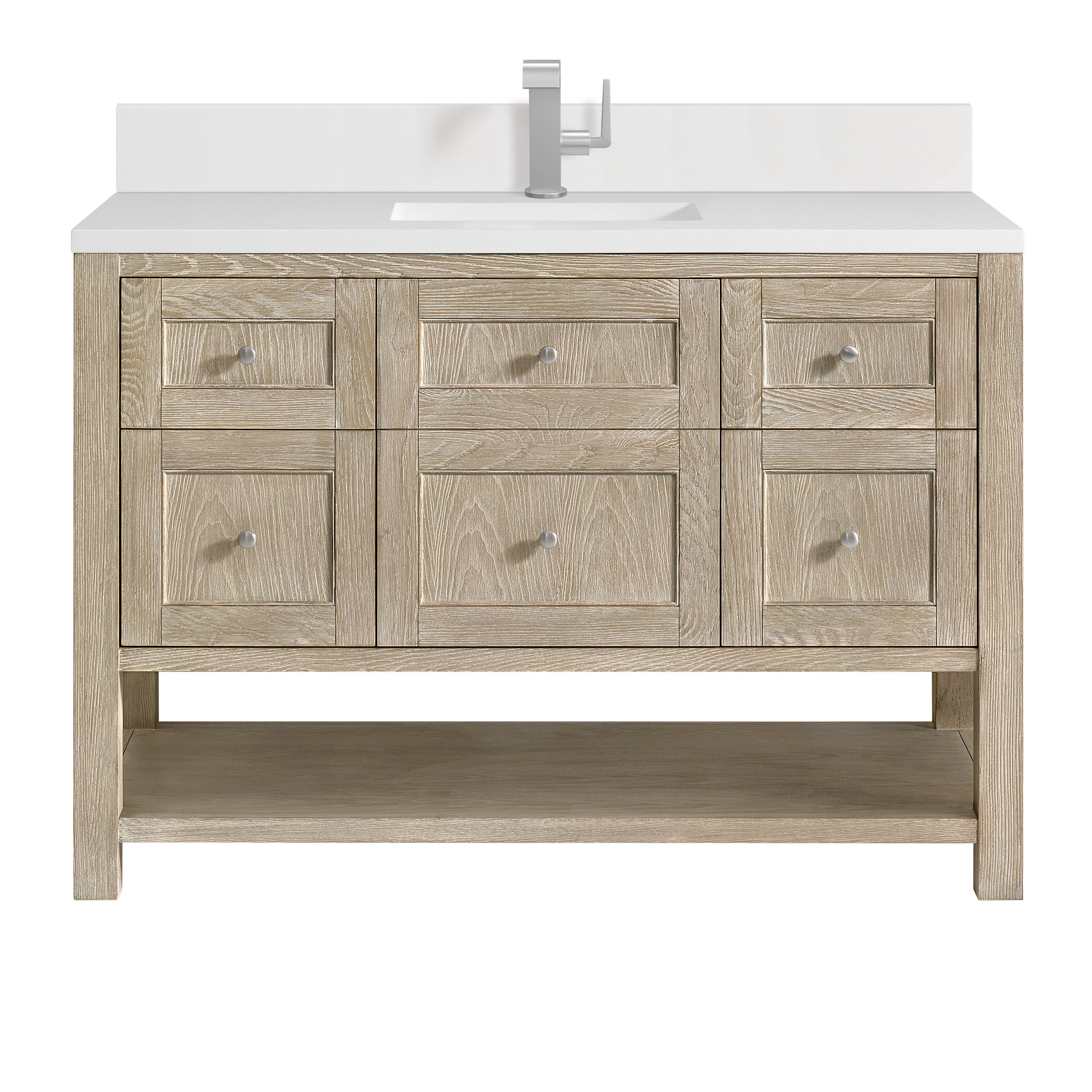 James Martin Breckenridge 48" Single Vanity in Whitewashed Oak with 3cm Countertop