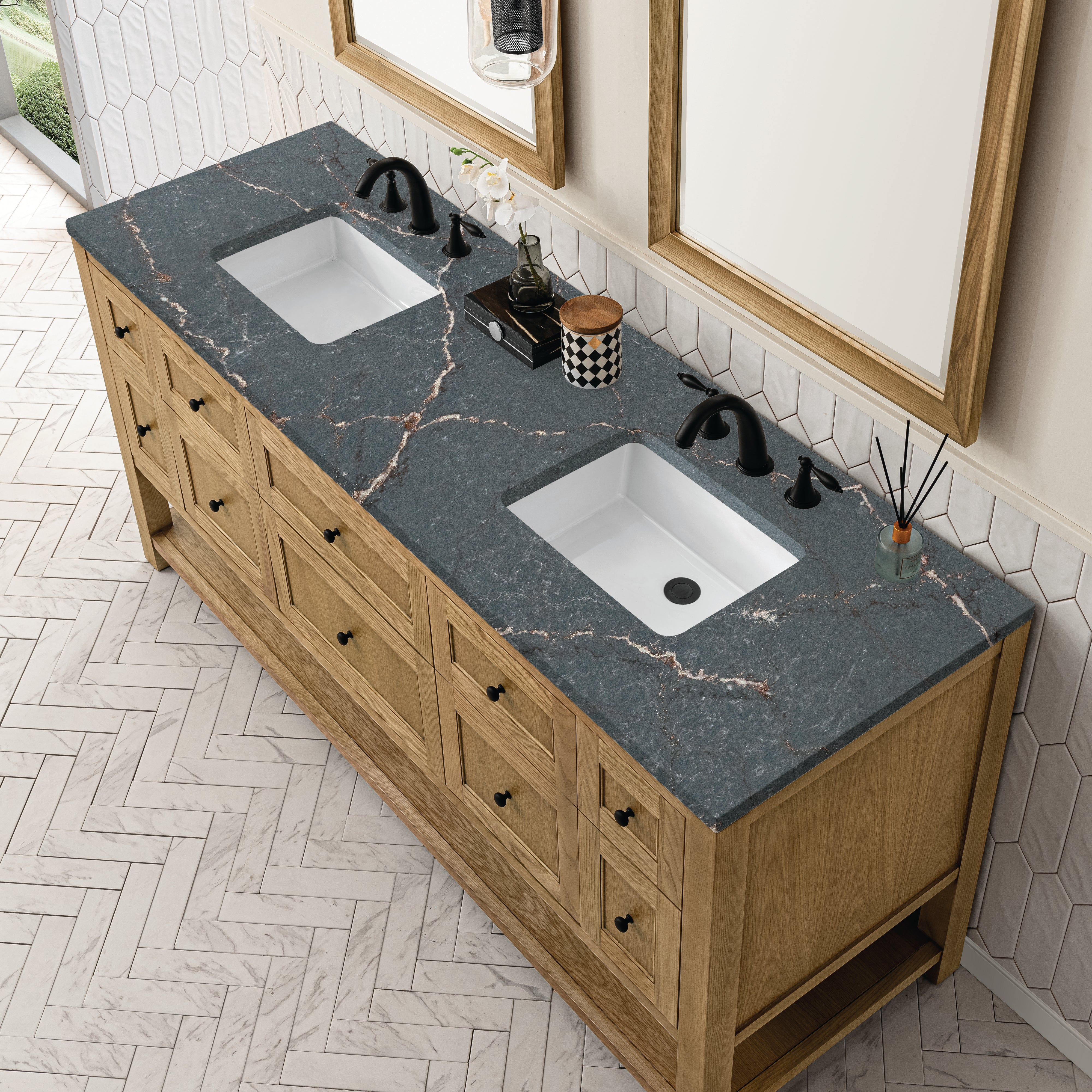 James Martin Breckenridge 72" Double Vanity in Light Natural Oak with 3cm Countertop
