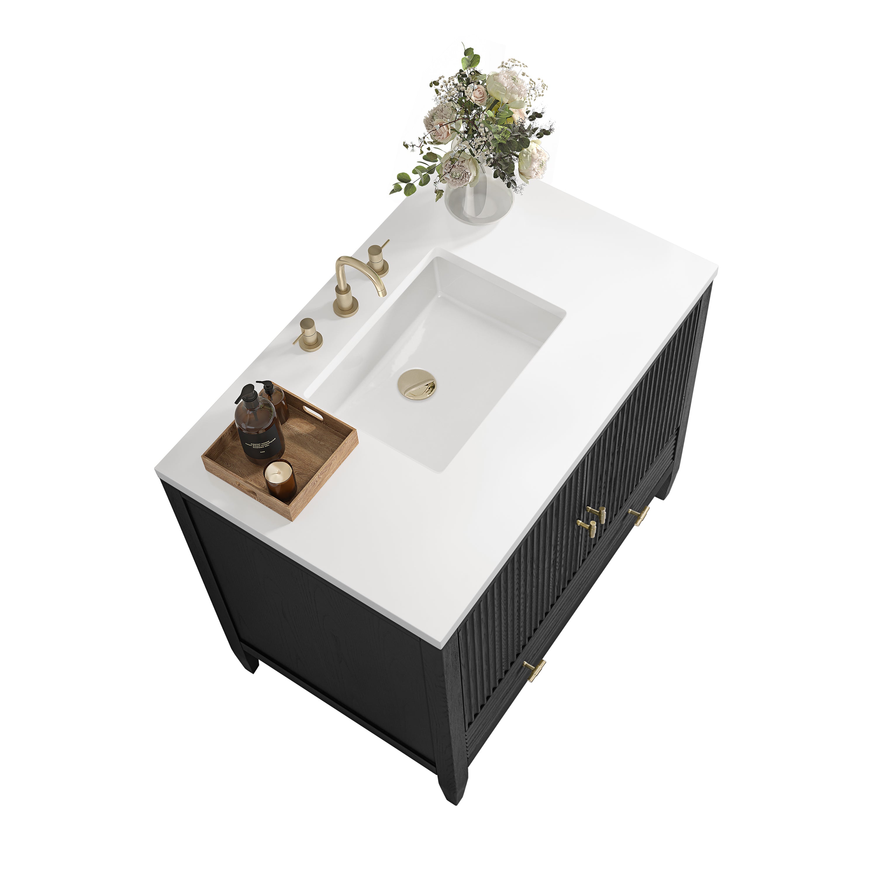 James Martin Myrrin 36" Vanity in Carbon Oak with 3cm Countertop