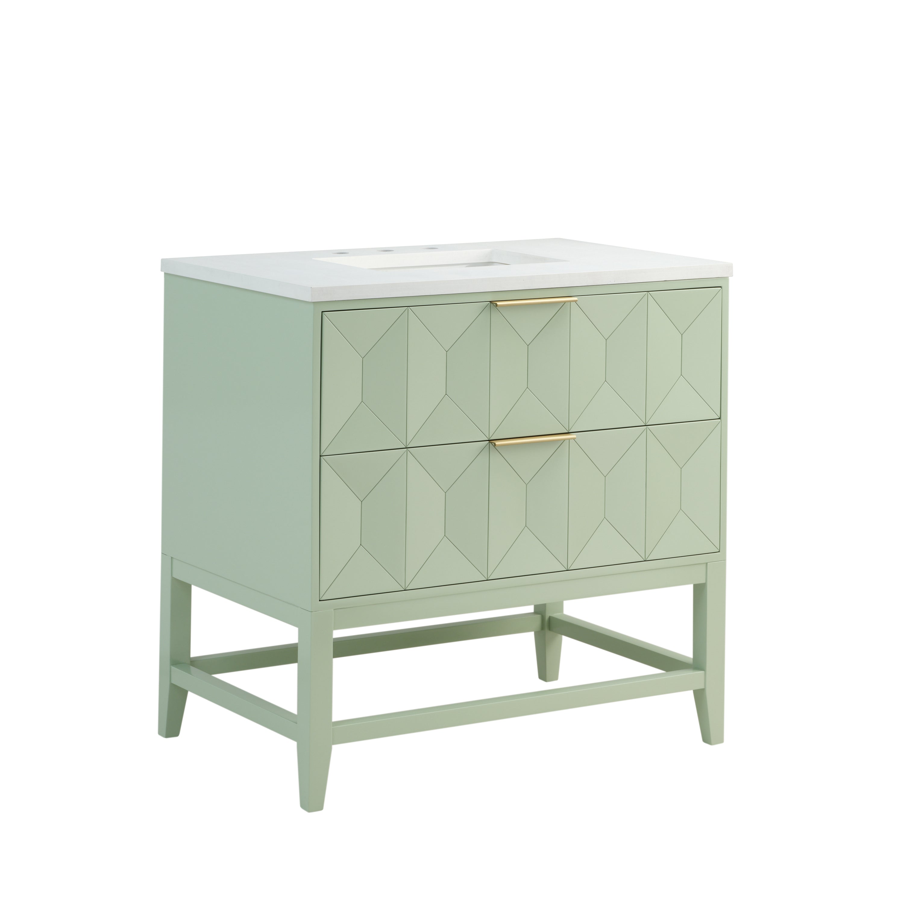 James Martin Emmeline 36" Single Vanity in Pistachio with 3cm Countertop