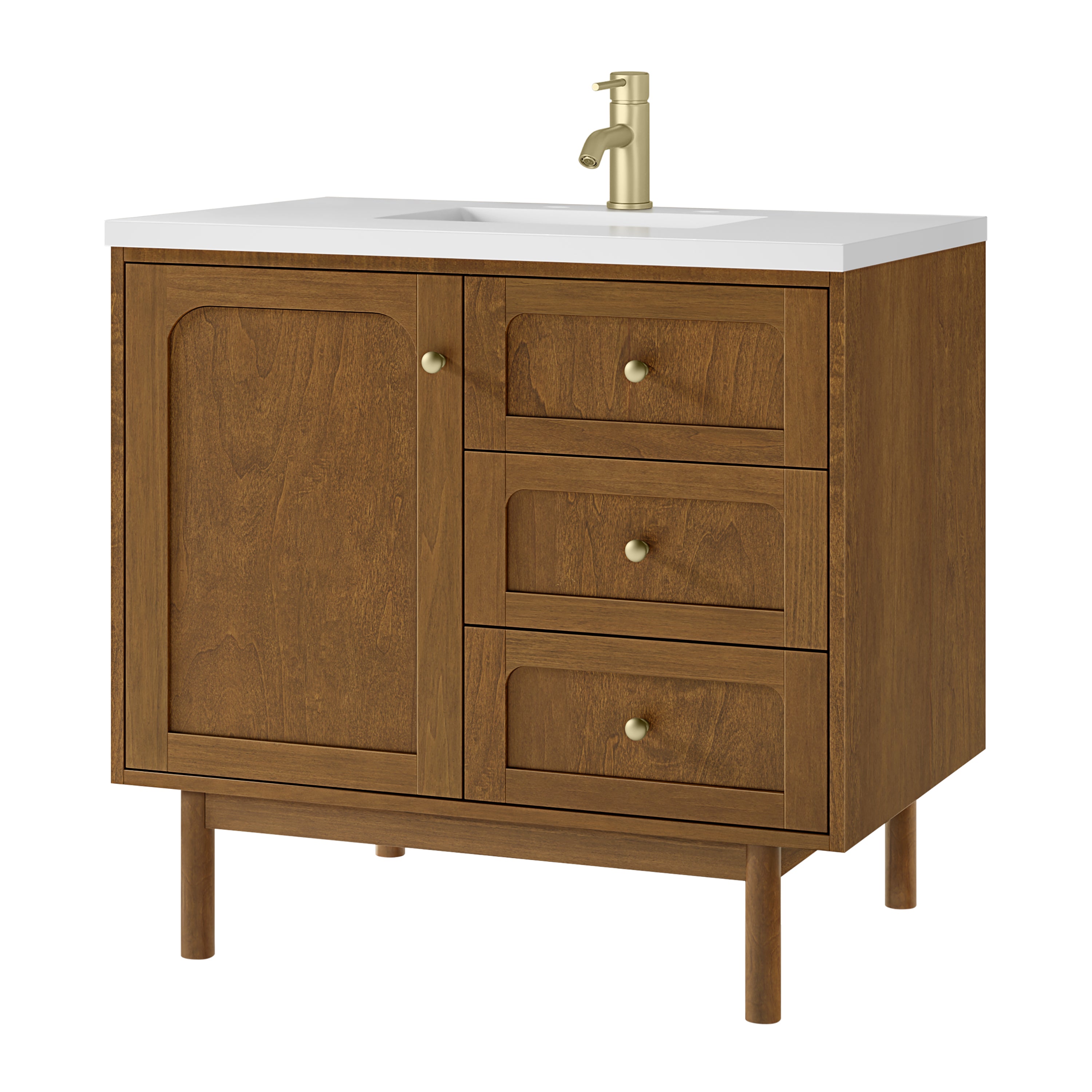 James Martin Laurent 36" Single Vanity in Honey Oak with 3cm Countertop