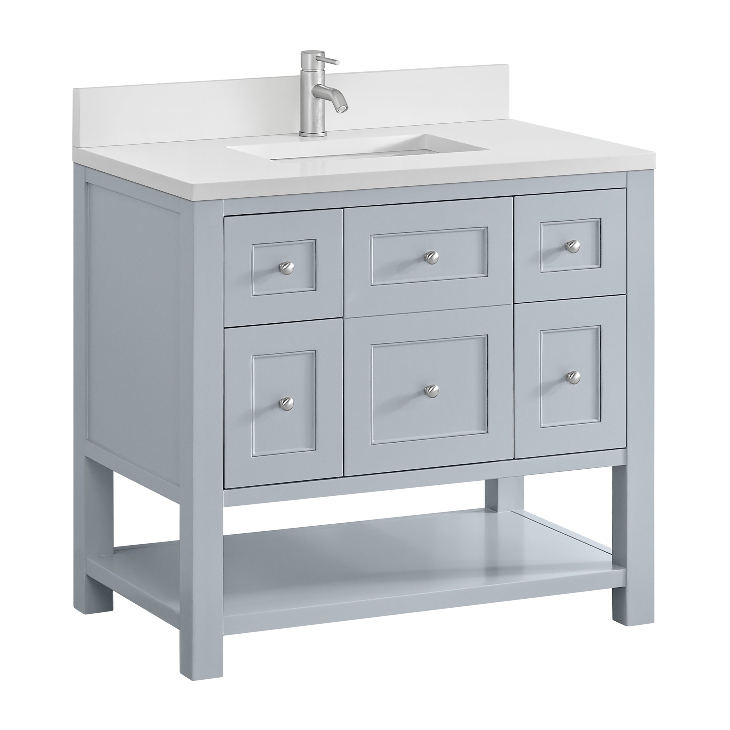 James Martin Breckenridge 36" Single in Serenity Blue with 3cm Countertop