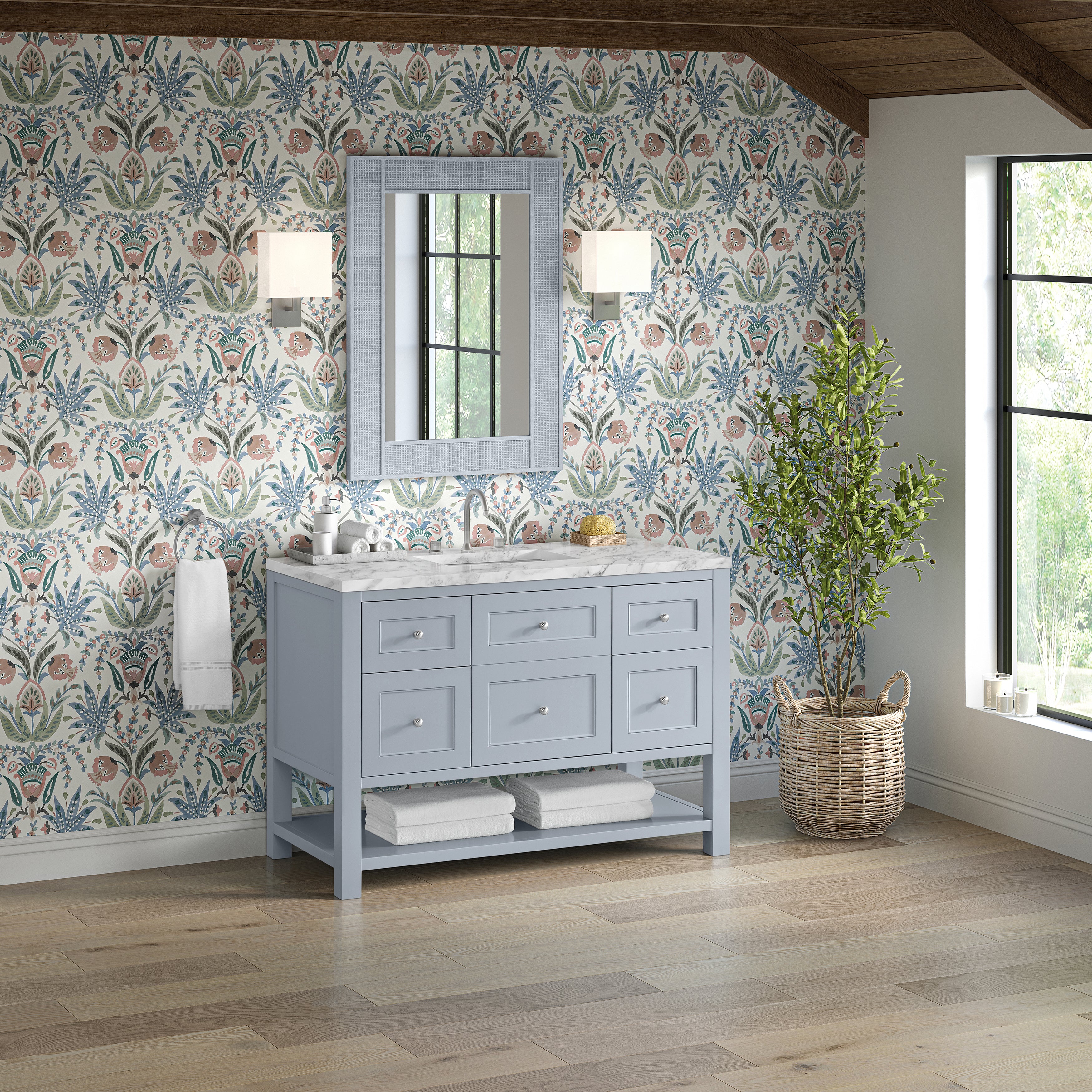 James Martin Breckenridge 48" Single Vanity in Serenity Blue with 3cm Countertop