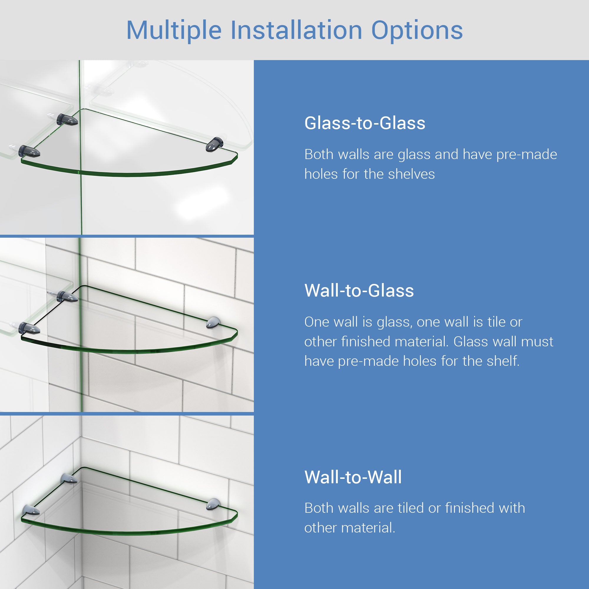DreamLine 12 in. x 8 in. Glass Shelf