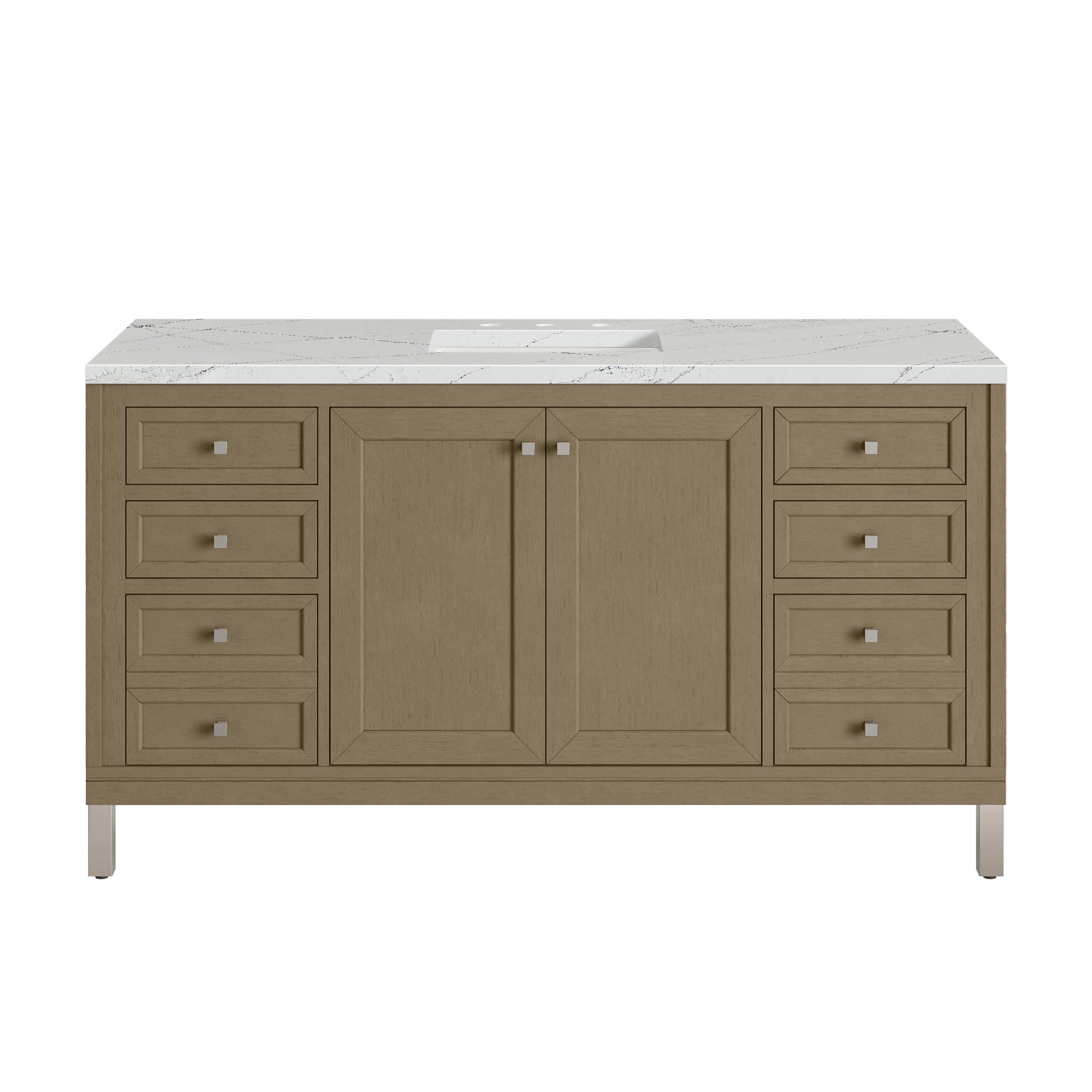 James Martin Chicago 60" Single Vanity in Walnut Whisper with 3cm Countertop