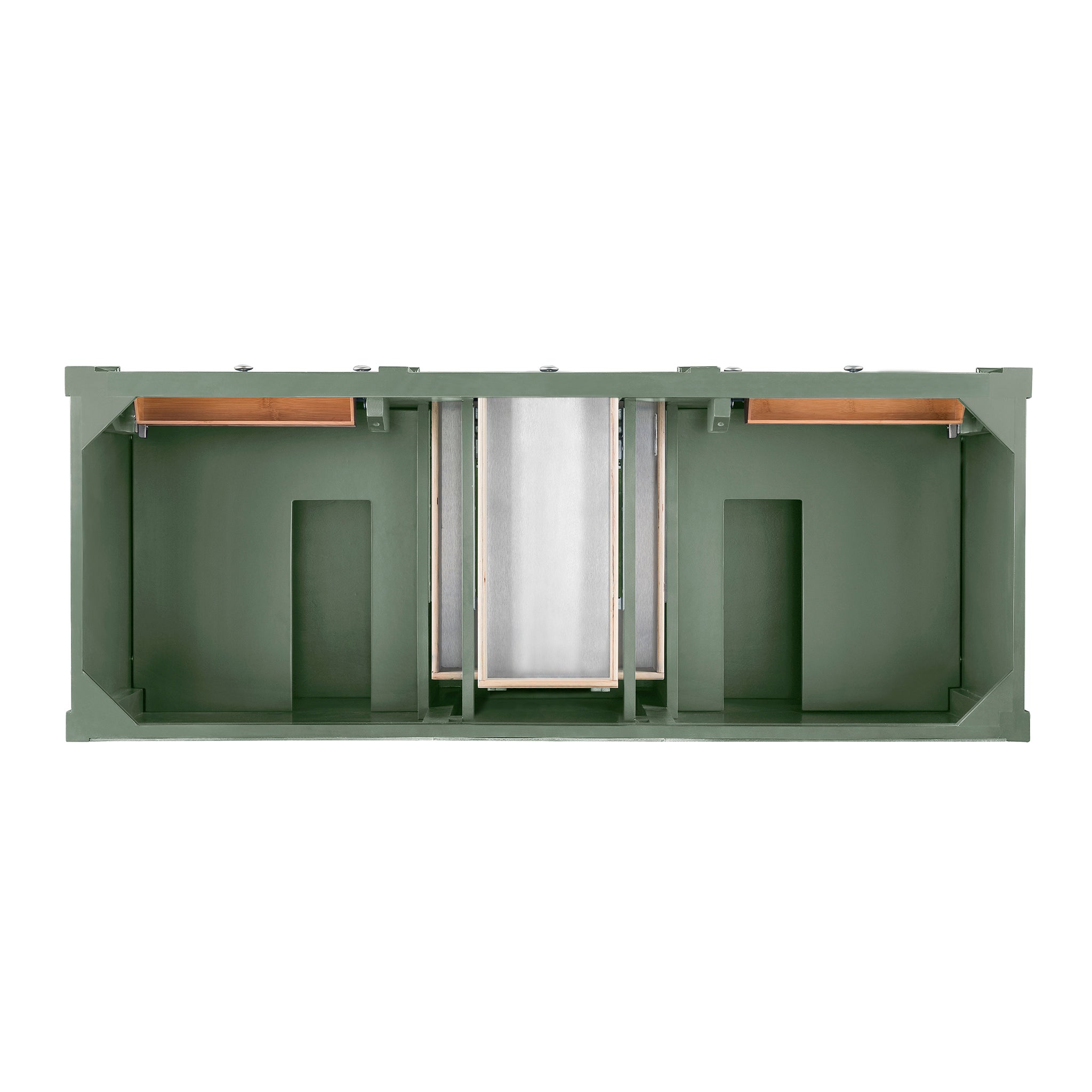 James Martin Brittany 60" Double Vanity in Smokey Celadon with 3cm Countertop and FreePower Wireless Charger