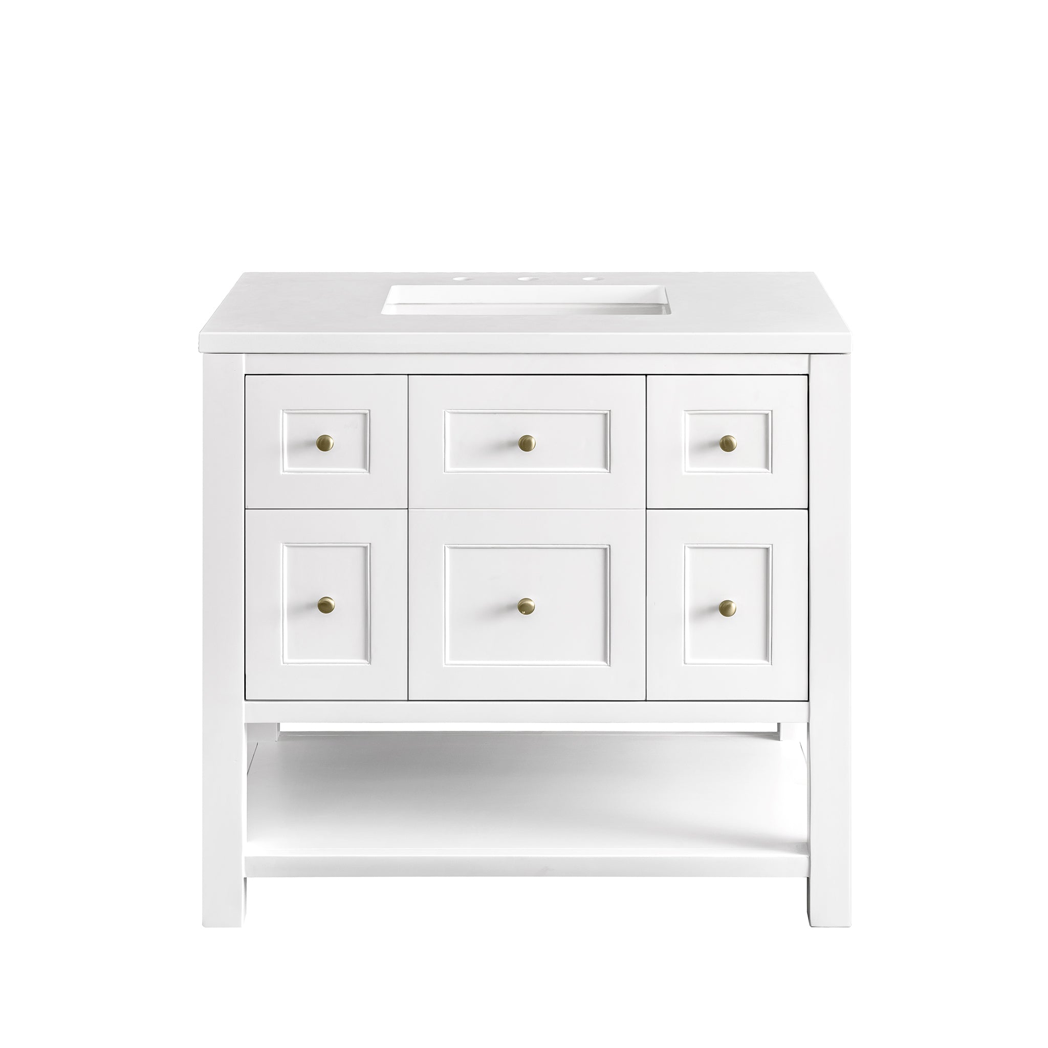 James Martin Breckenridge 36" Single Vanity in Bright White with 3cm Countertop