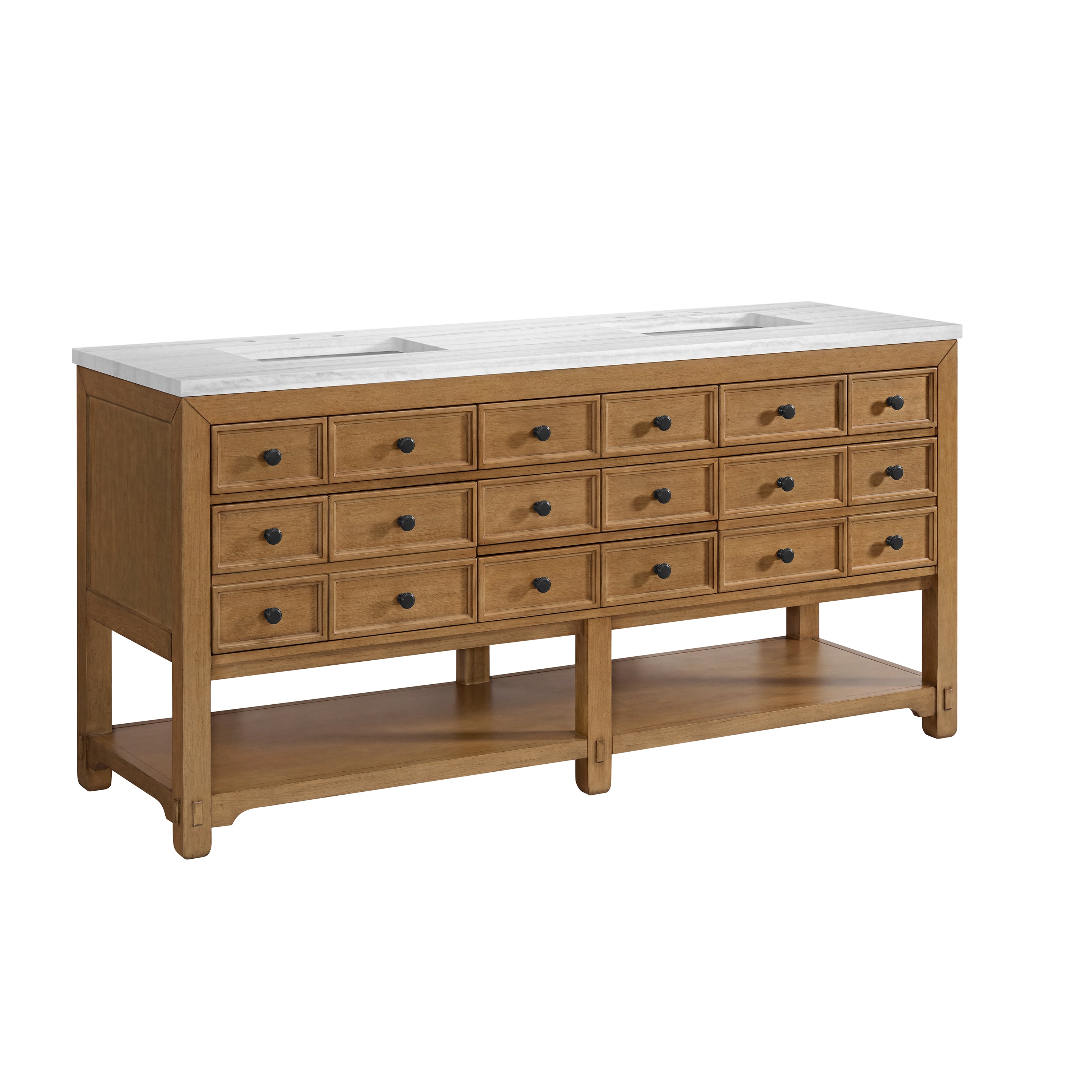 James Martin Malibu 72" Double Vanity in Amber Birch with 3cm Countertop
