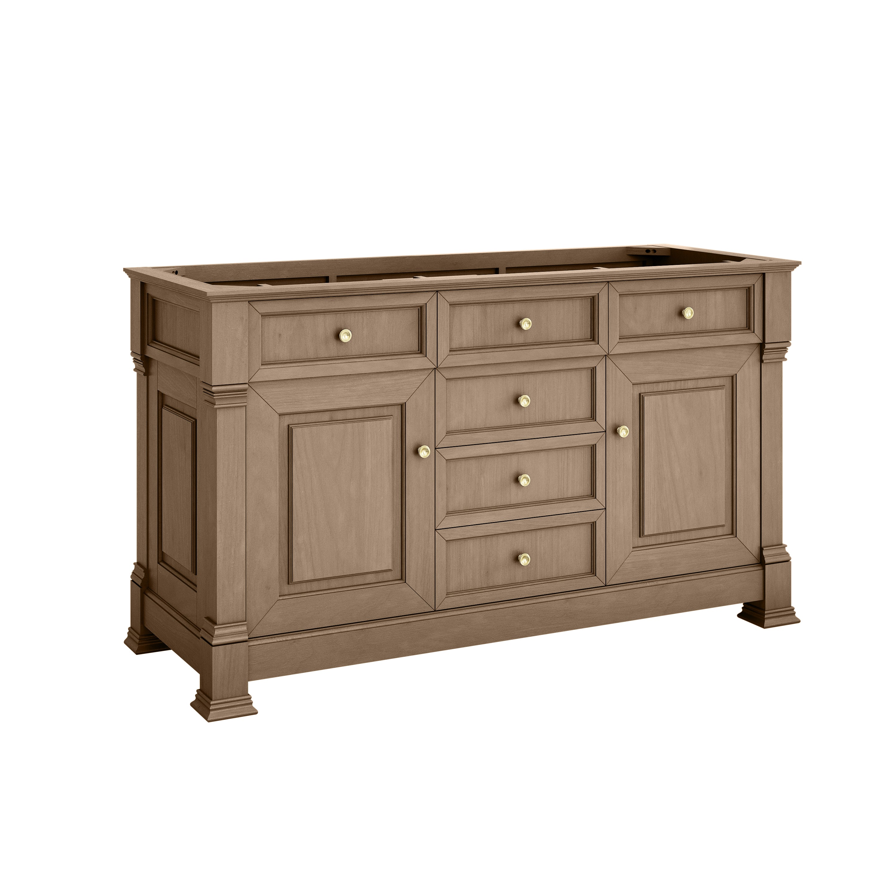 James Martin Brookfield 60" Double Vanity in Pecan with 3cm Countertop and FreePower Wireless Charger