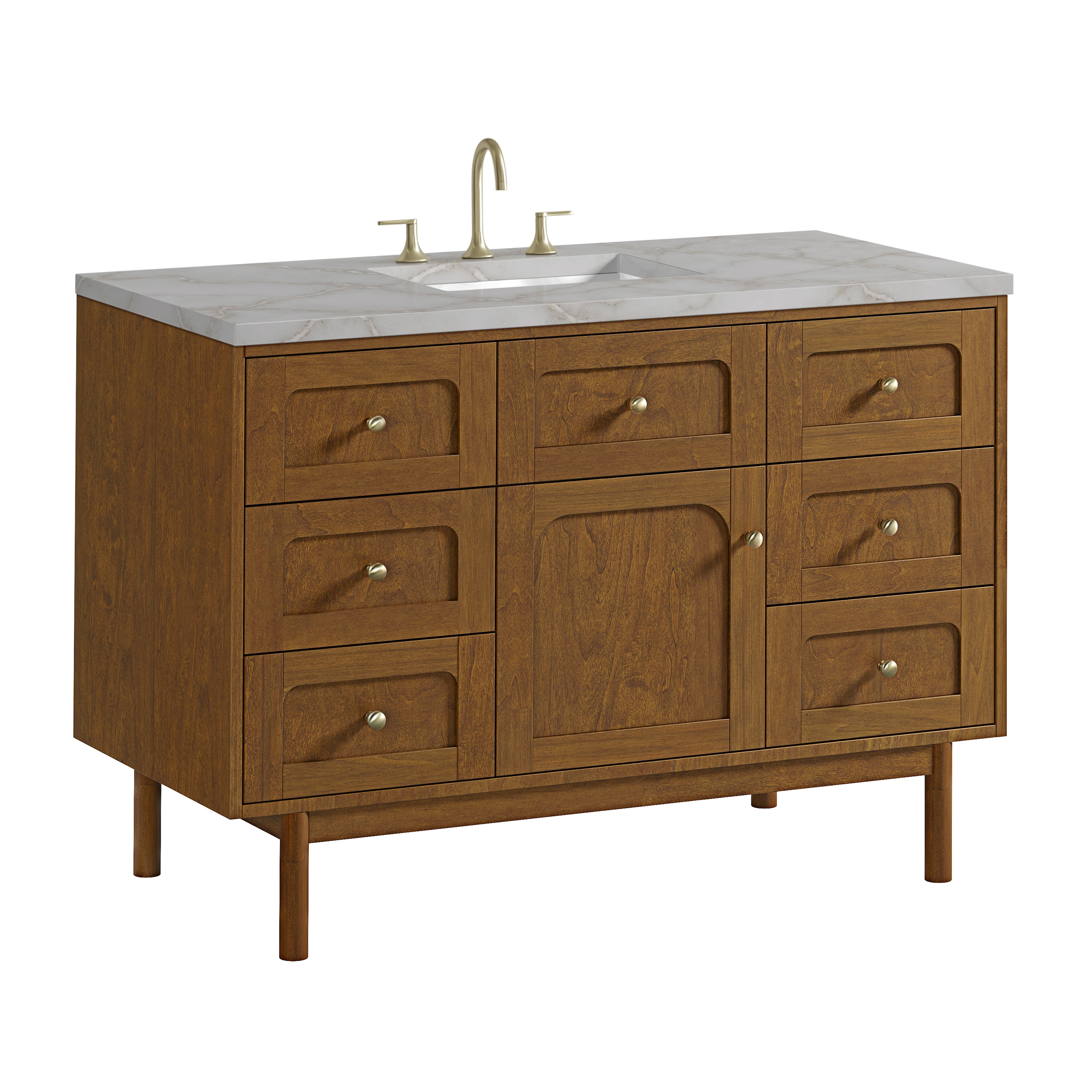James Martin Laurent 48" Single Vanity in Honey Oak with 3cm Countertop