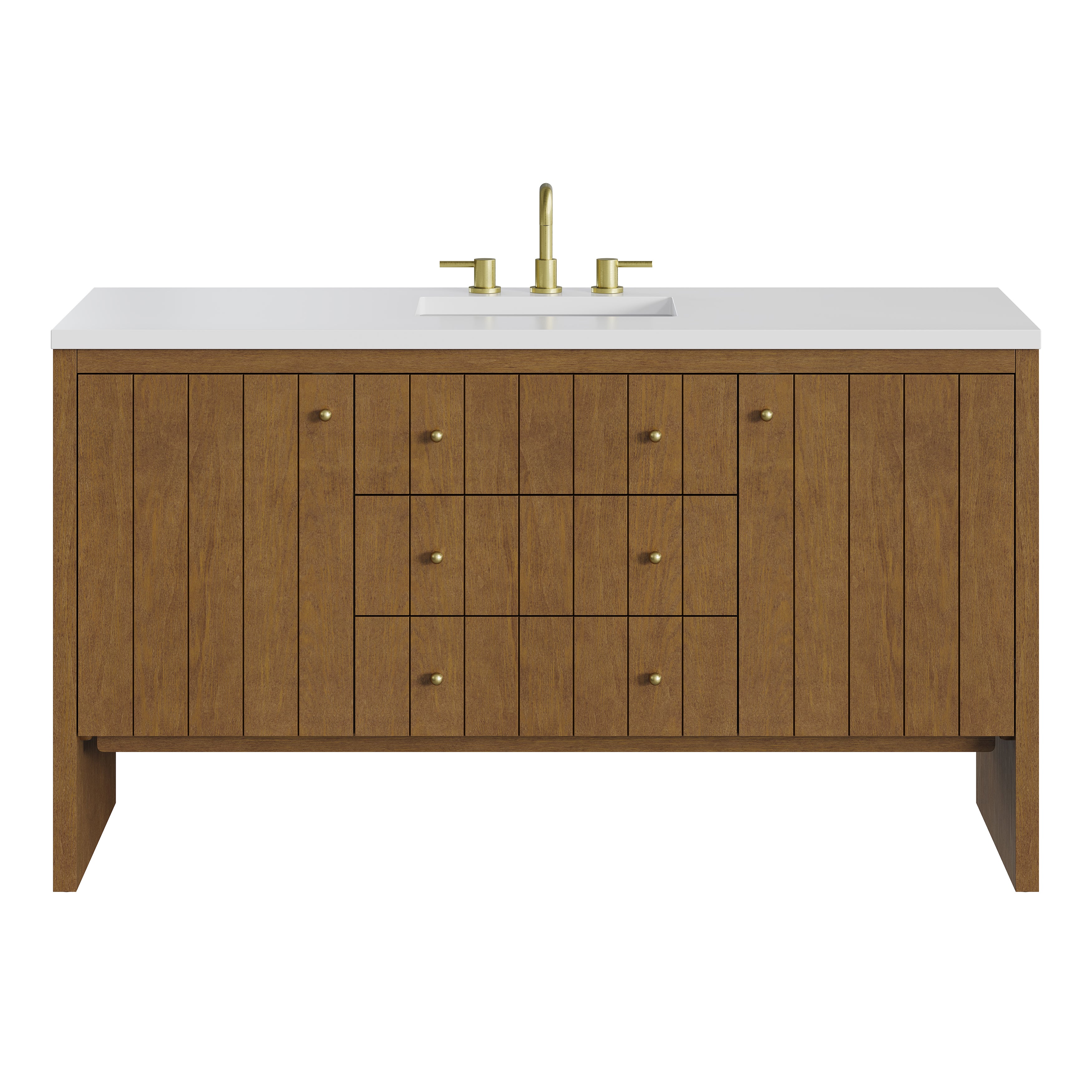 James Martin Hudson 60" Single Vanity in Honey Oak with 3cm Countertop