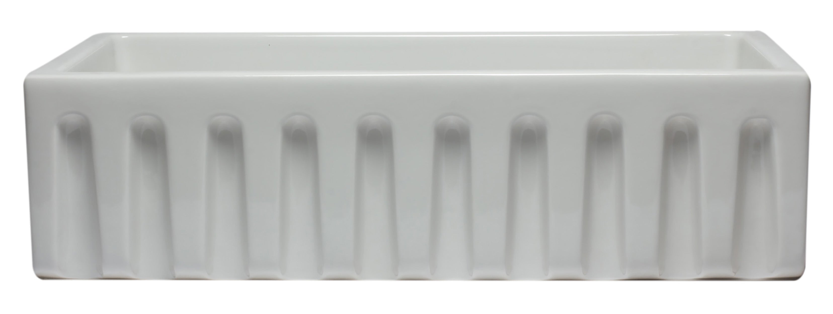 ALFI brand AB3618HS Reversible Smooth / Fluted Single Bowl Fireclay Farm Sink