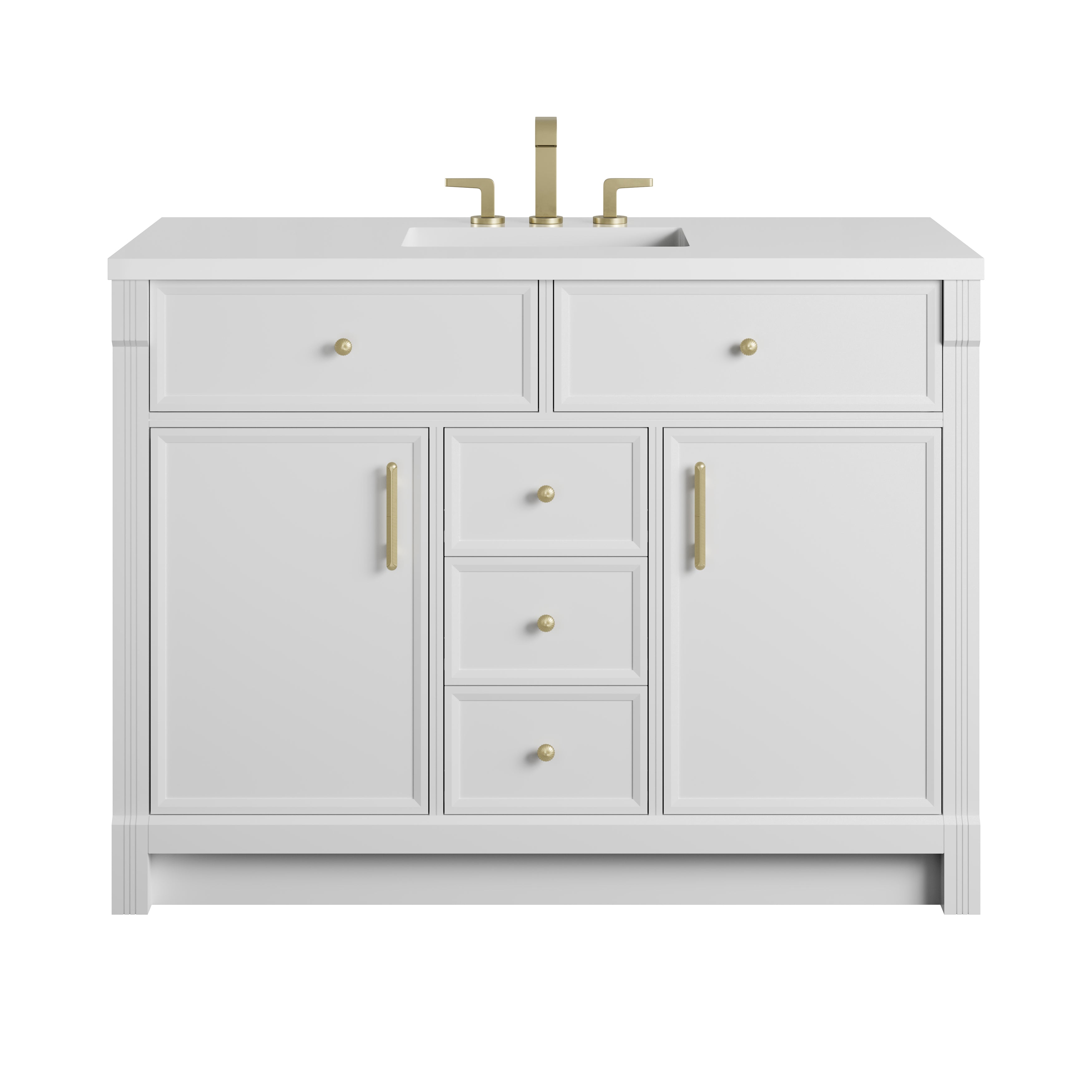 James Martin Bellshire 48" Single Vanity in Bright White with 3cm Countertop