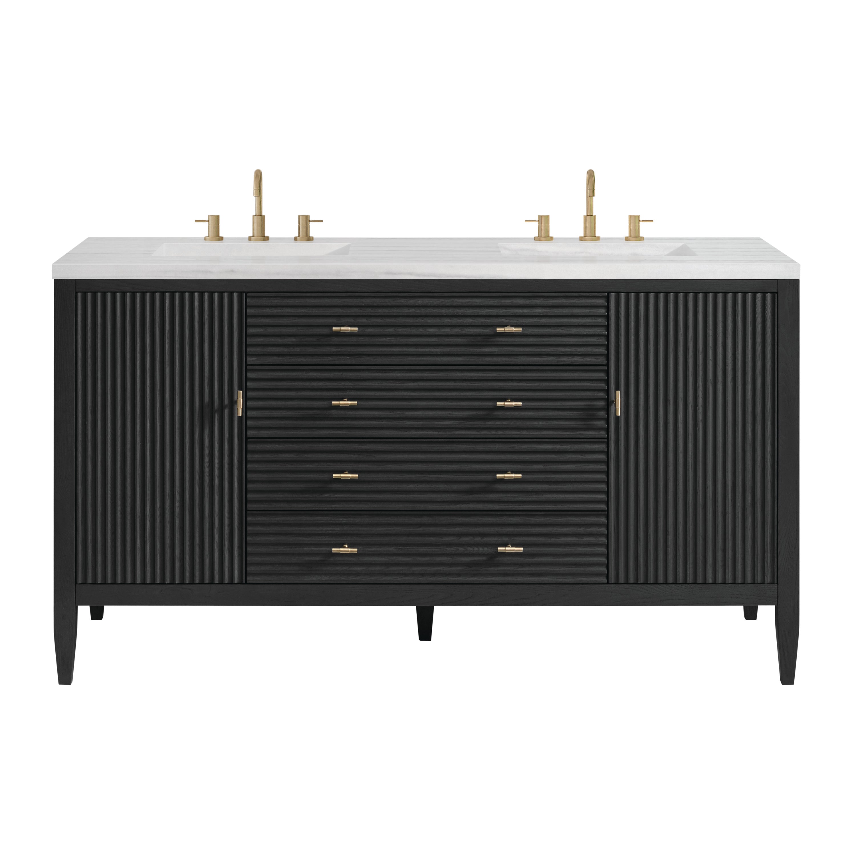 James Martin Myrrin 60" Double Vanity in Carbon Oak with 3cm Countertop