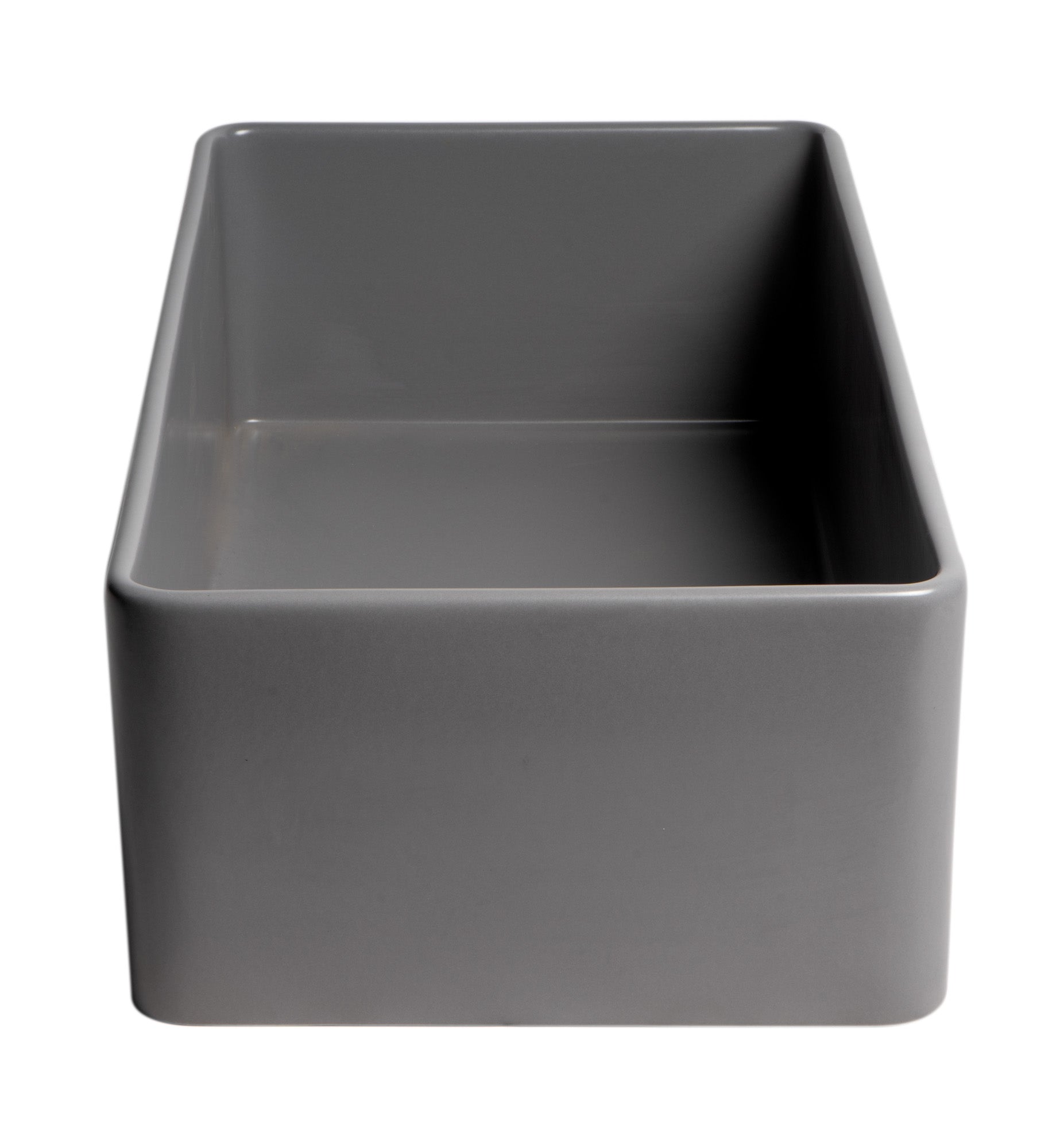 ALFI brand ABF3618 Smooth Apron 36" x 18" Single Bowl Fireclay Farm Sink