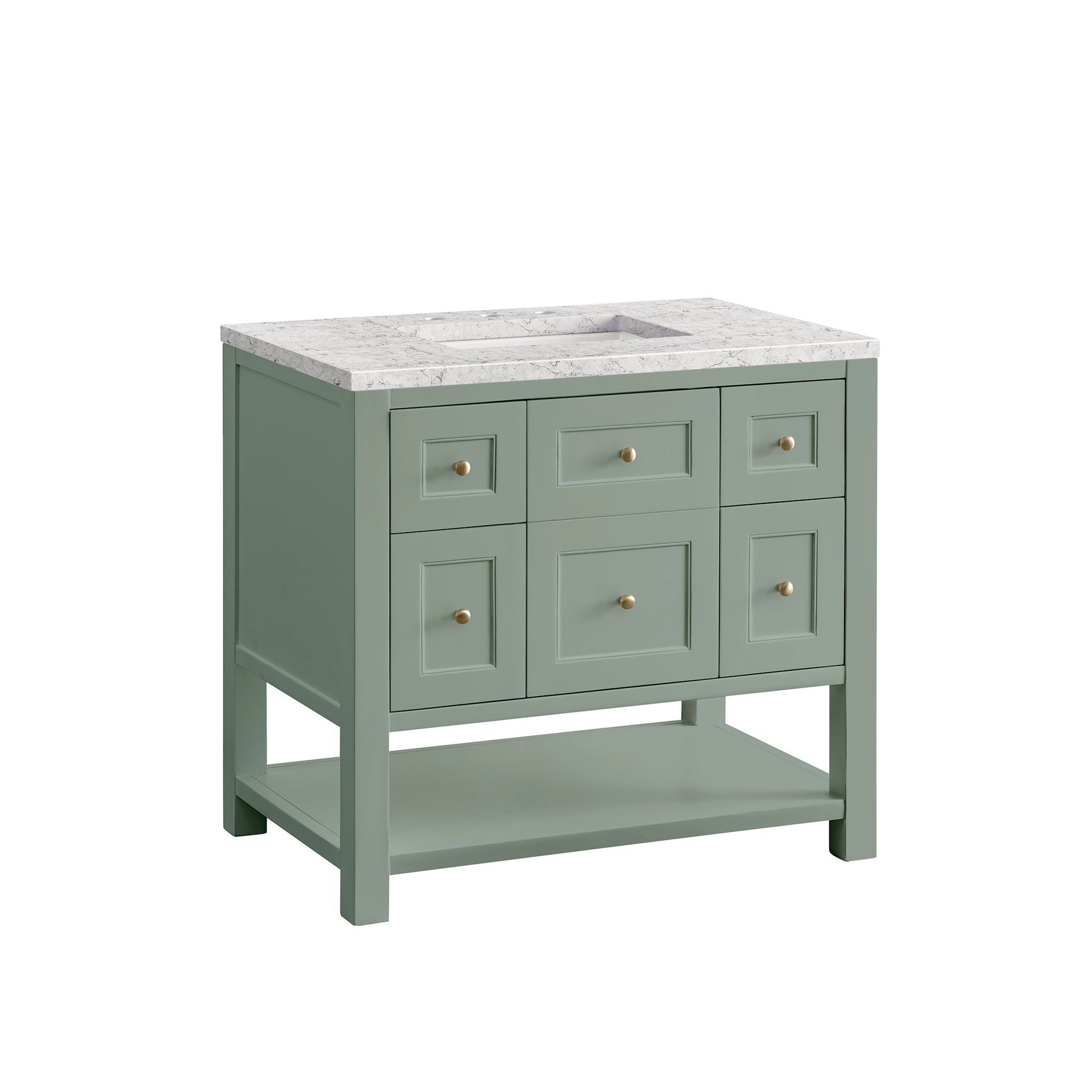 James Martin Breckenridge 36" Single Vanity in Smokey Celadon with 3cm Countertop