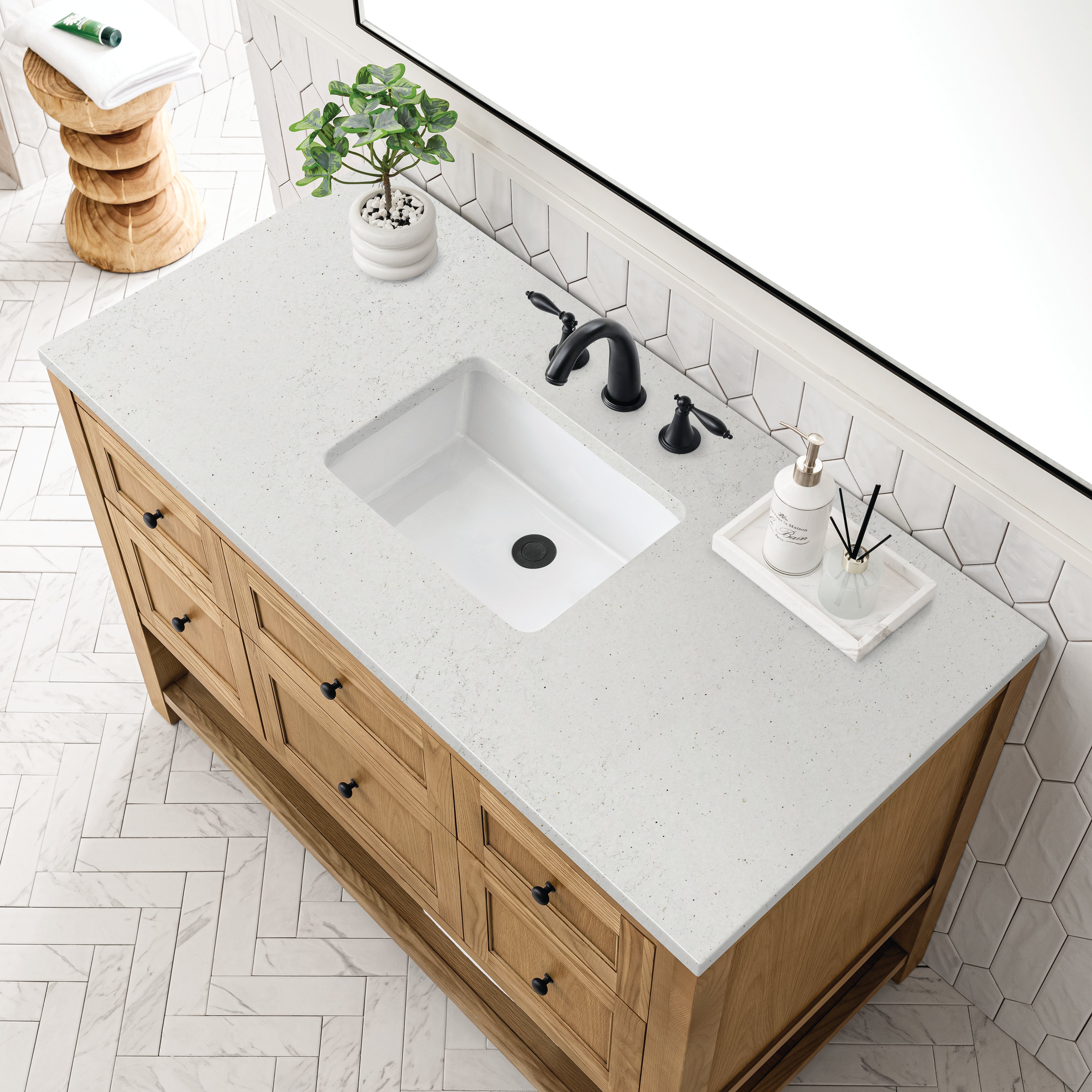 James Martin Breckenridge 48" Single Vanity in Light Natural Oak with 3cm Countertop