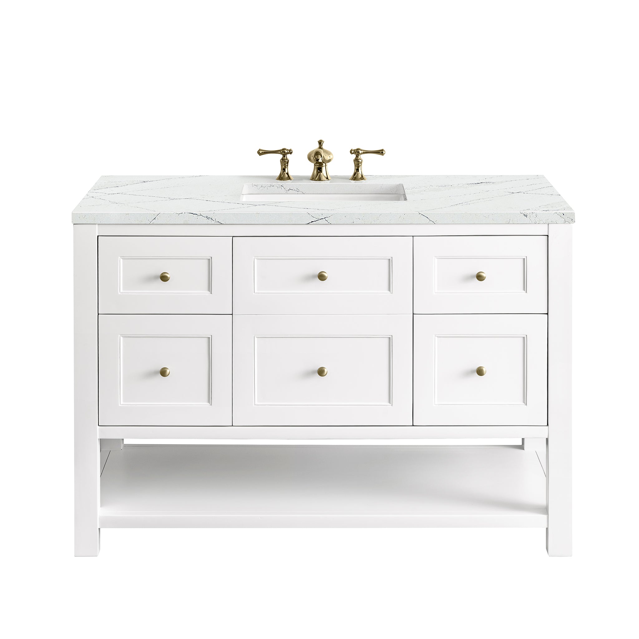 James Martin Breckenridge 48" Single Vanity in Bright White with 3cm Countertop
